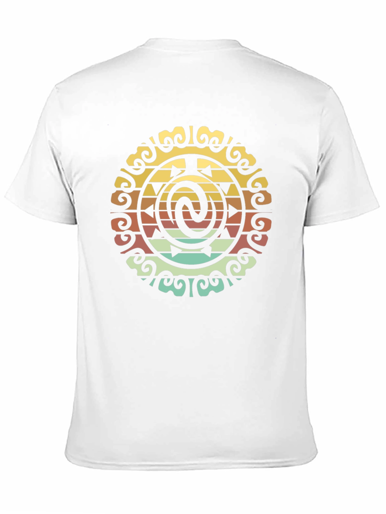 Retro Tribal Circle Graphic Black T-Shirt