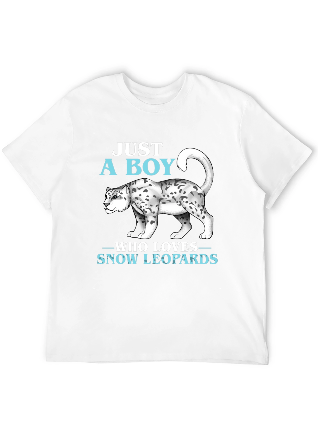 Boys Snow Leopard Lover T-Shirt Animal Print