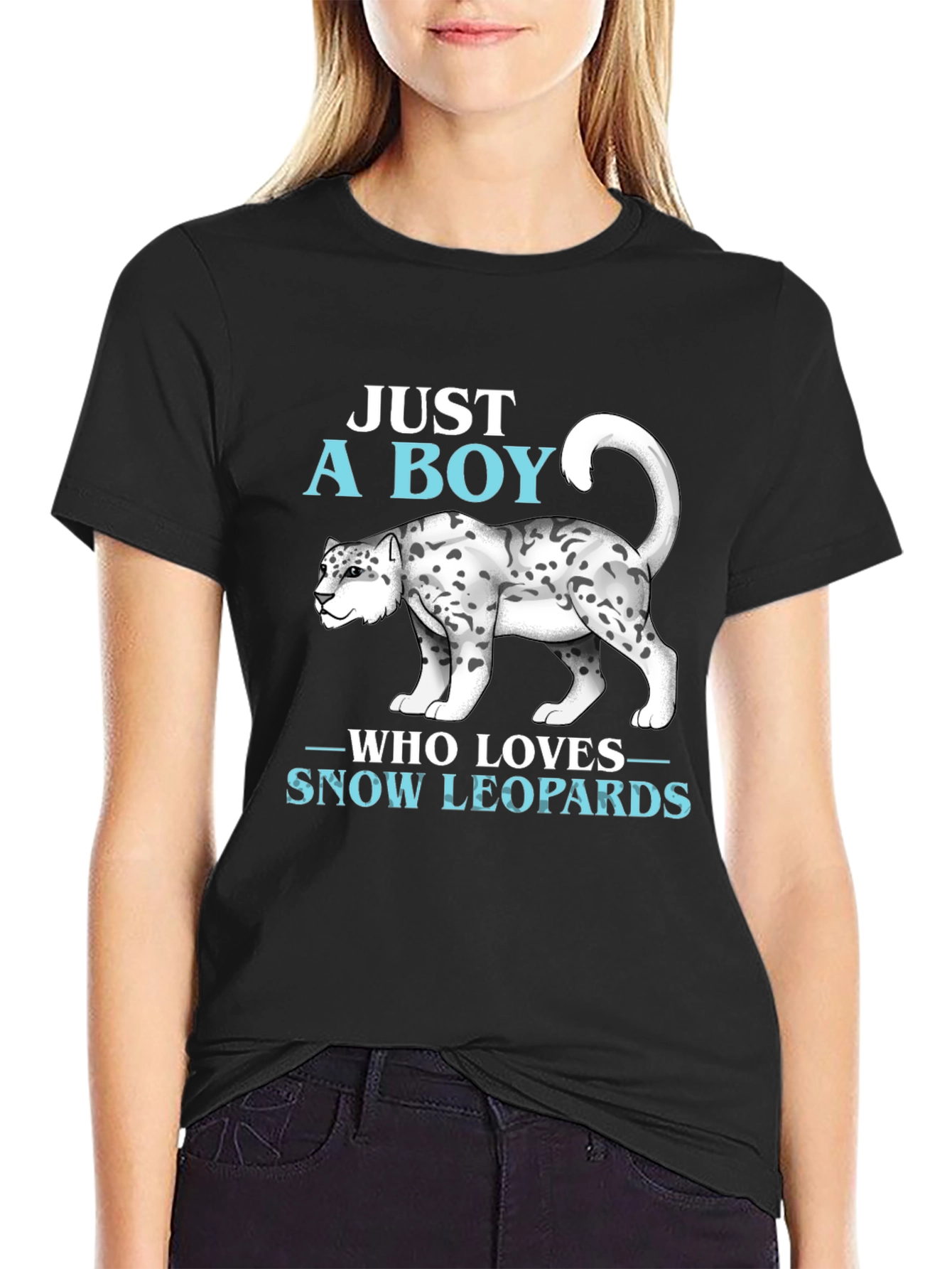 Boys Snow Leopard Lover T-Shirt Animal Print