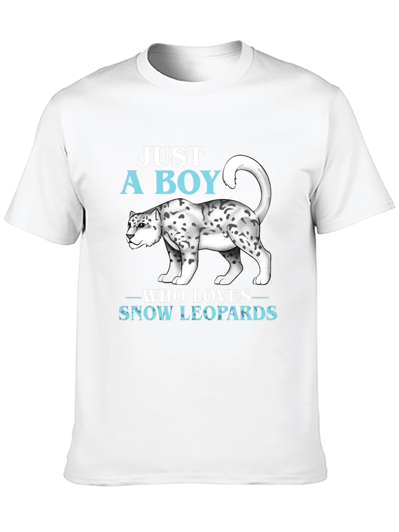 Boys Snow Leopard Lover T-Shirt Animal Print