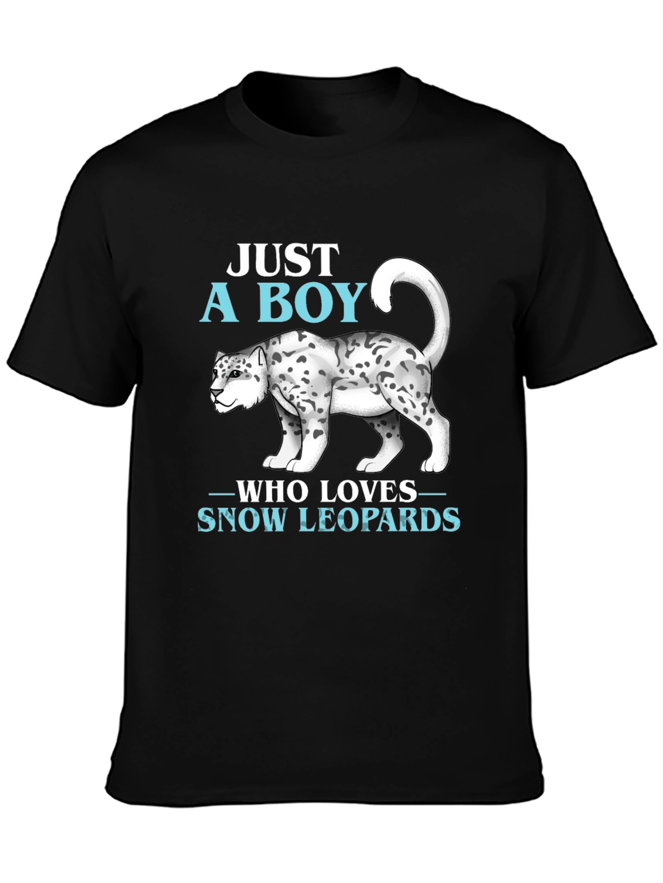 Boys Snow Leopard Lover T-Shirt Animal Print