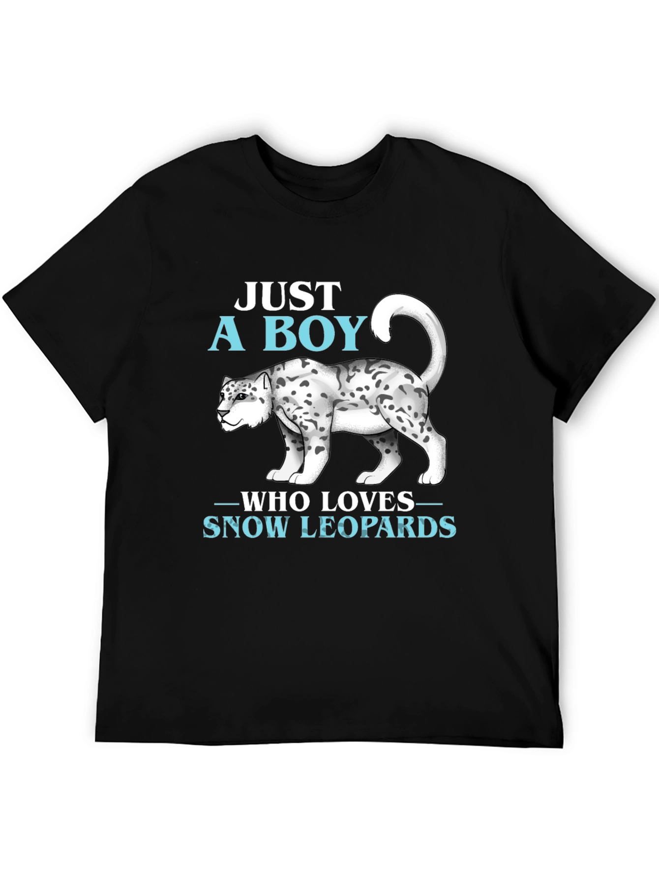 Boys Snow Leopard Lover T-Shirt Animal Print