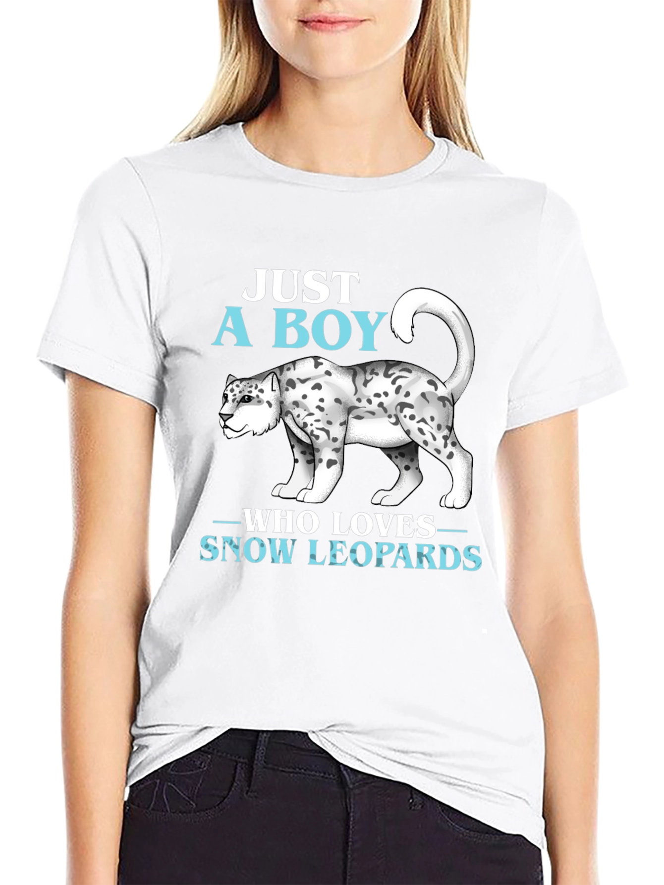 Boys Snow Leopard Lover T-Shirt Animal Print