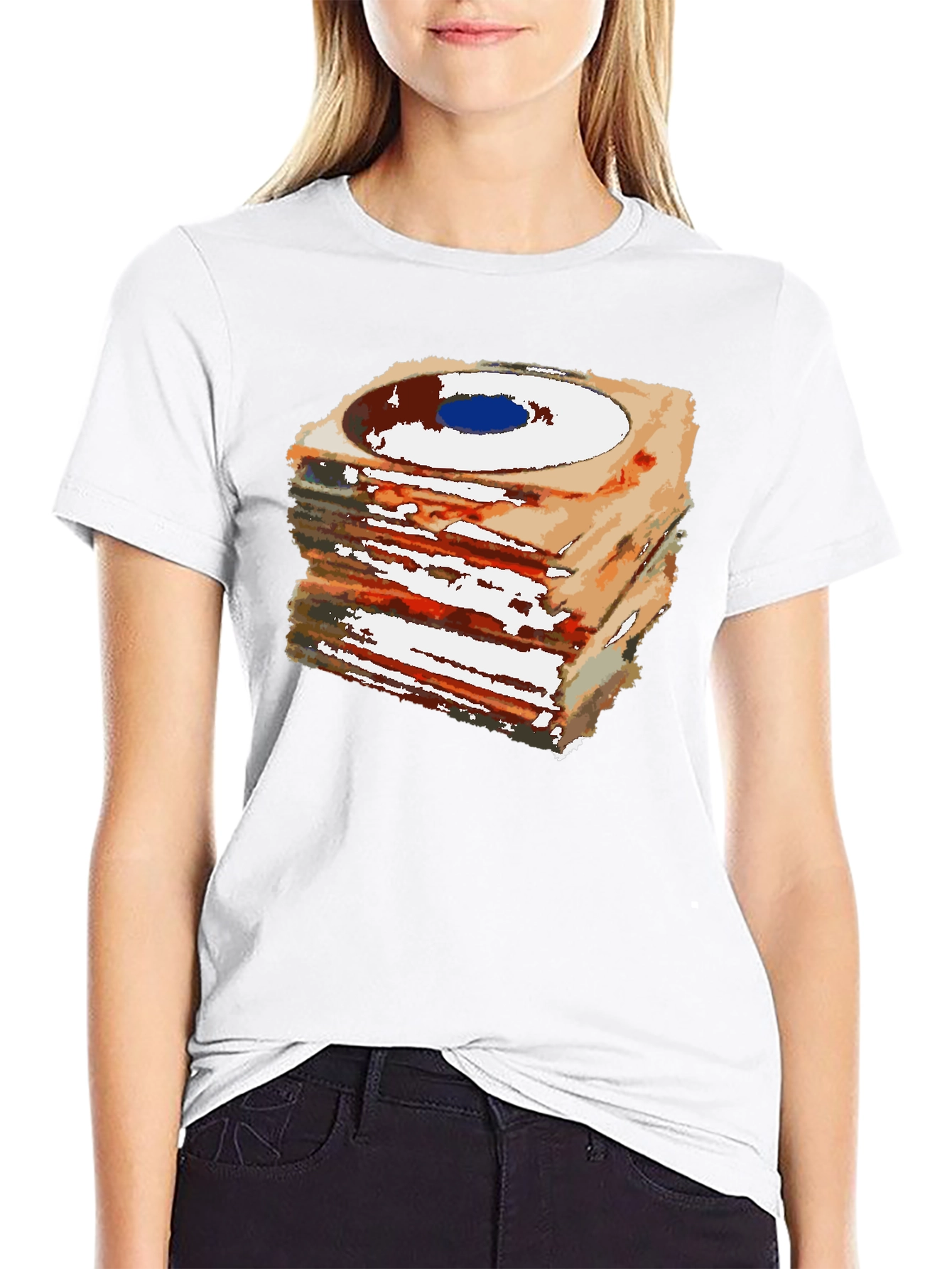 Stacked Records Graphic Tee - Black