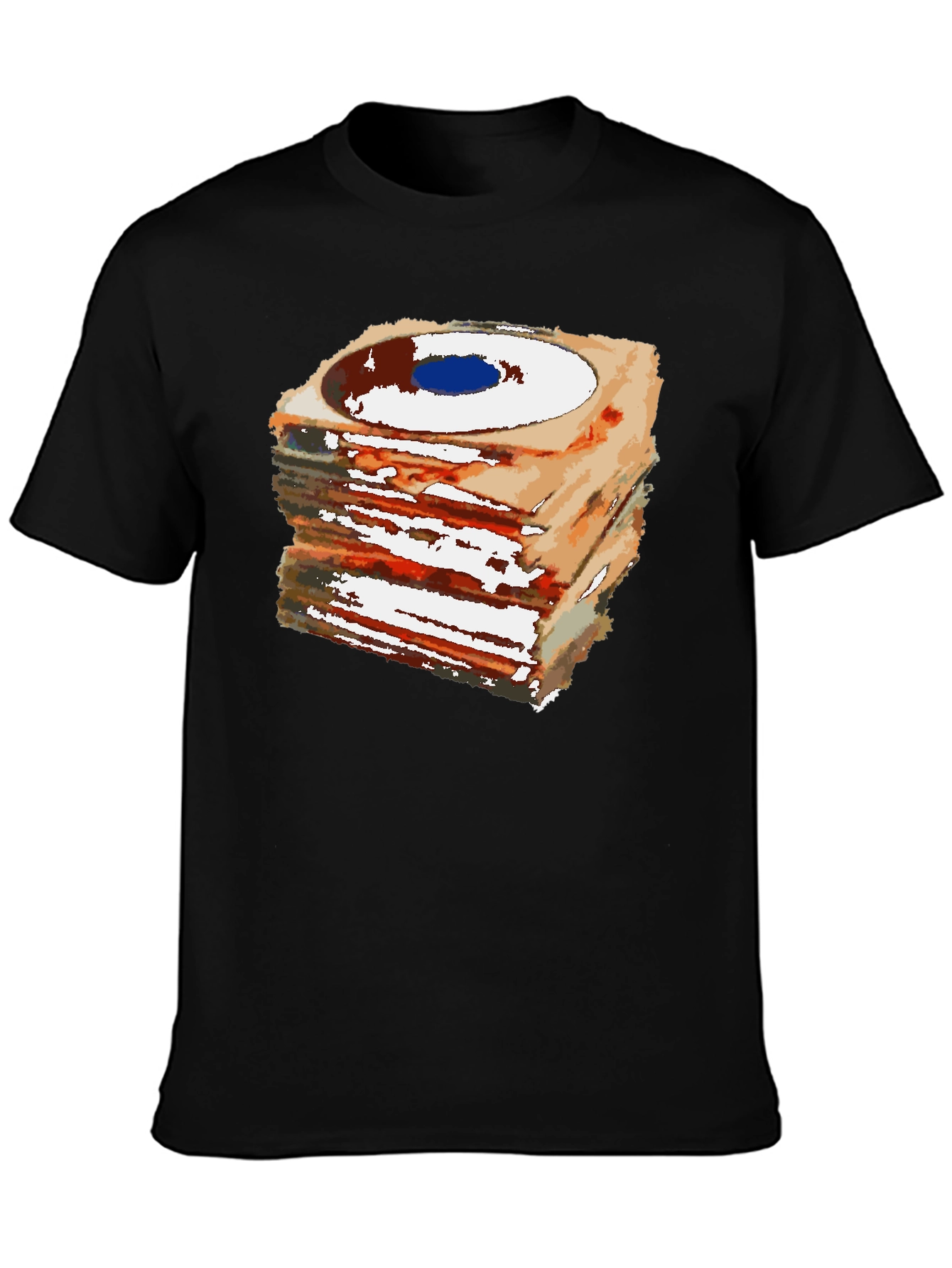 Stacked Records Graphic Tee - Black