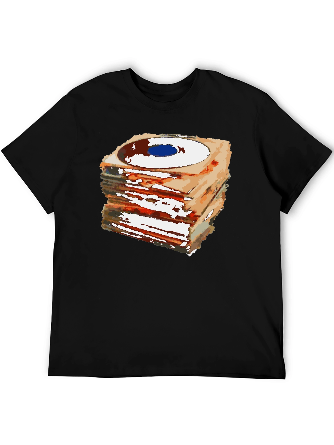 Stacked Records Graphic Tee - Black