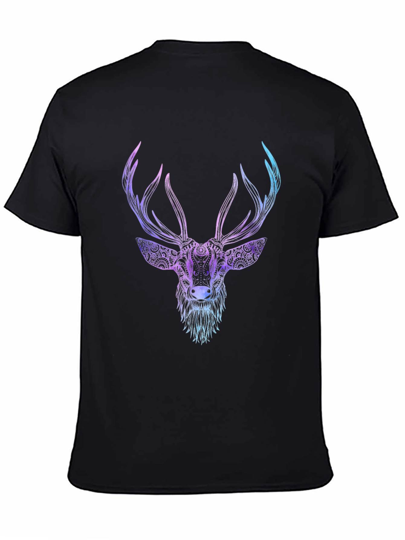 Deer Graphic Tee - Black Cotton Blend