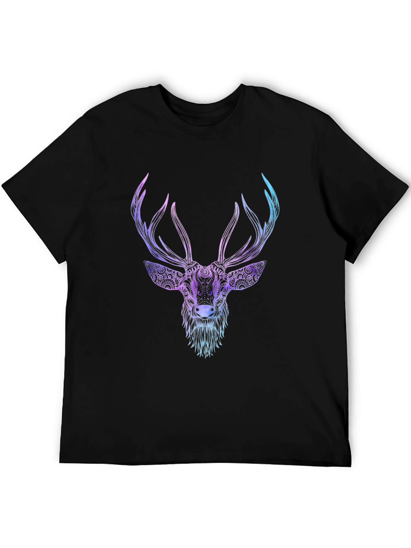 Deer Graphic Tee - Black Cotton Blend