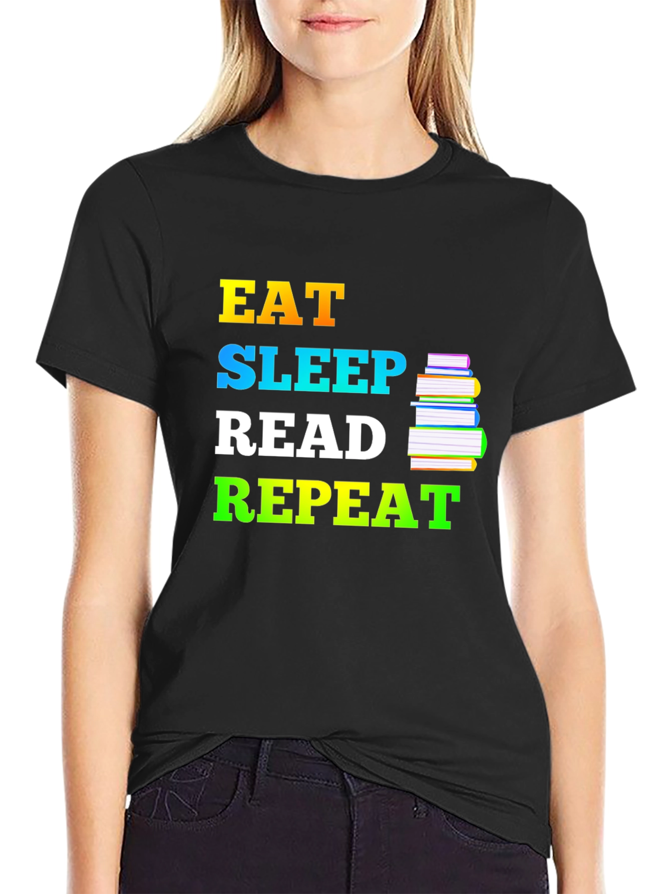 Eat Sleep Read Repeat T-Shirt - Book Lover Tee