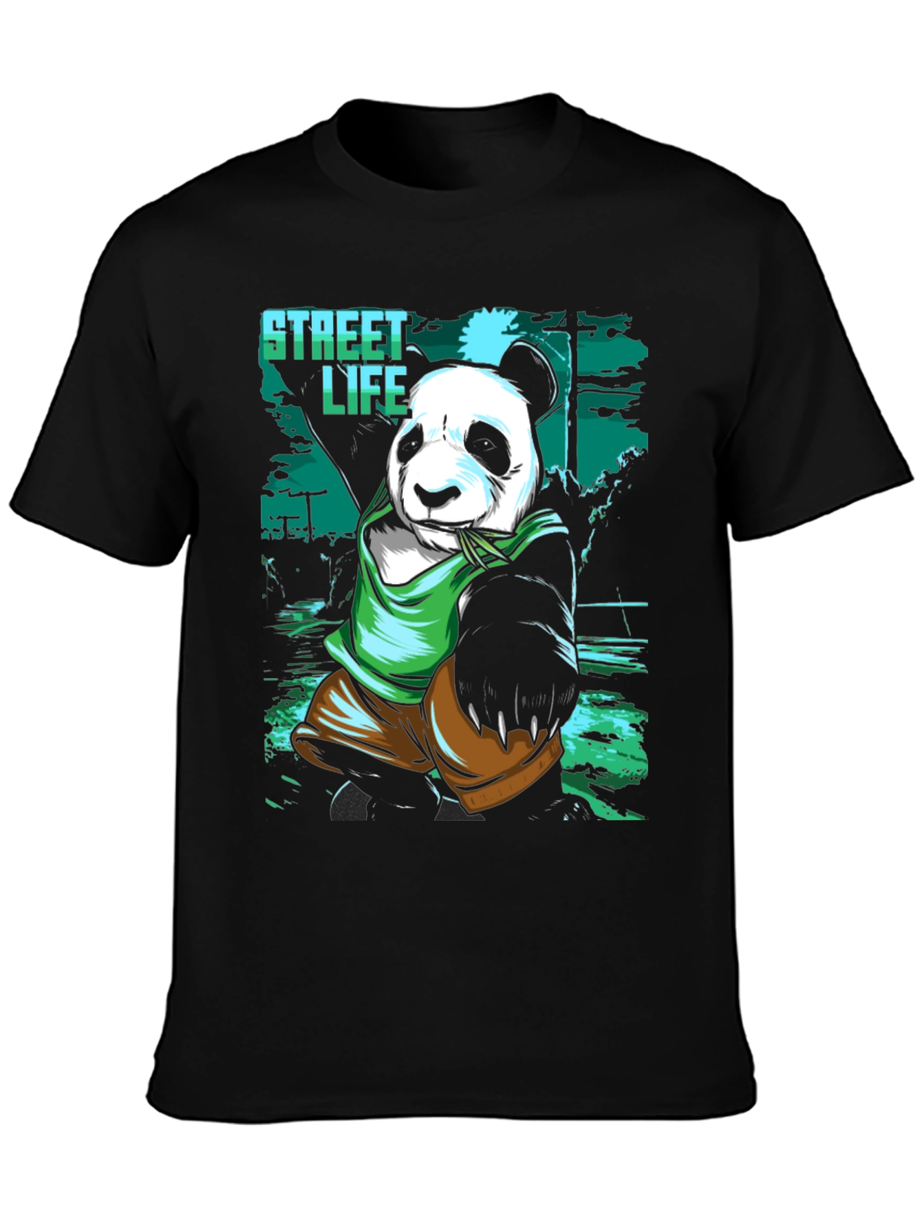 Street Life Panda Graphic T-Shirt