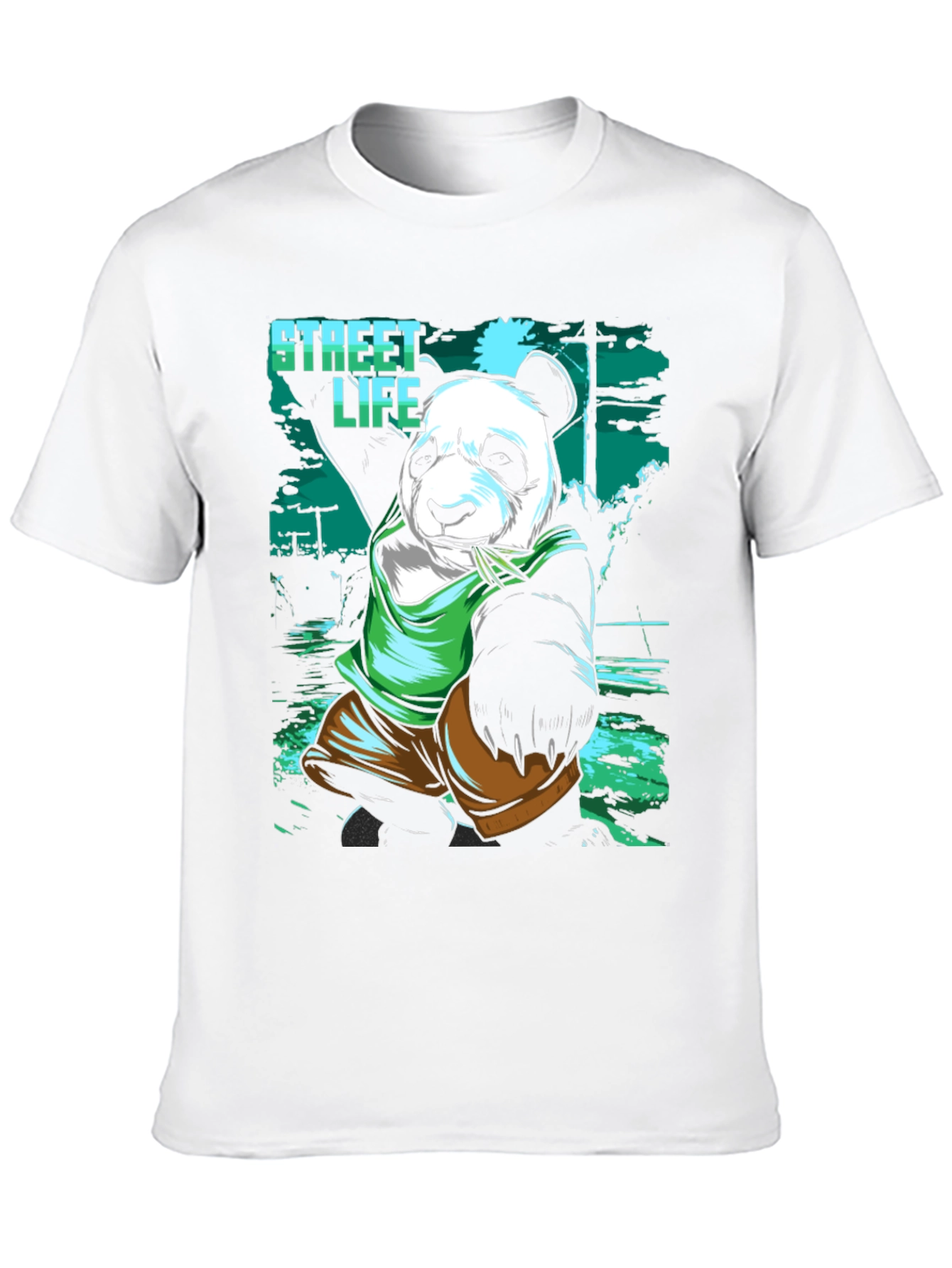 Street Life Panda Graphic T-Shirt