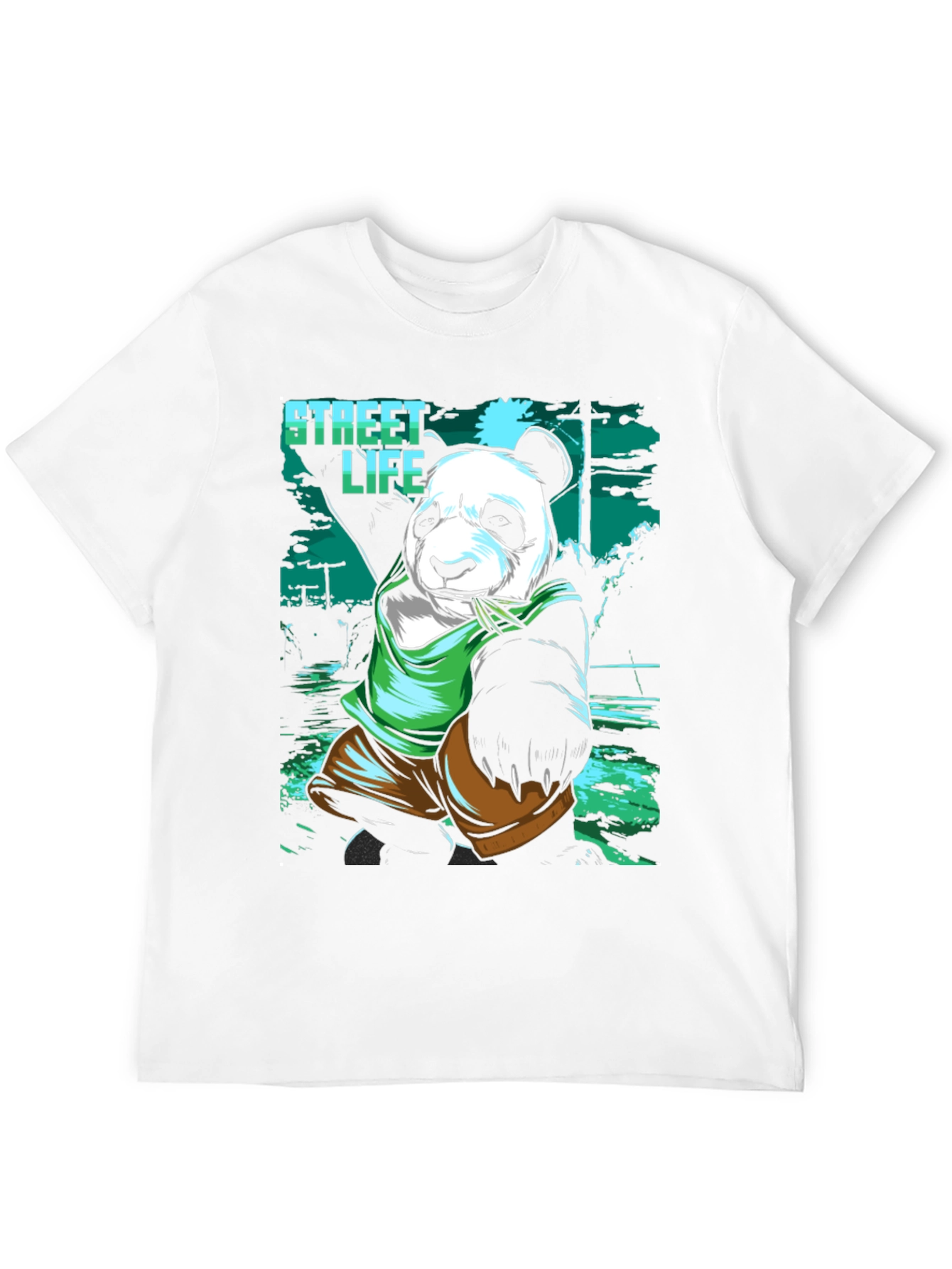 Street Life Panda Graphic T-Shirt