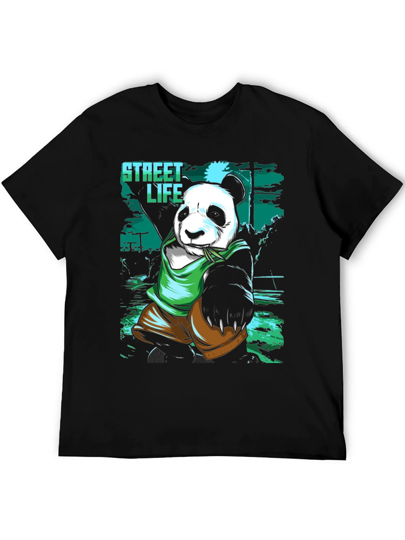 Street Life Panda Graphic T-Shirt