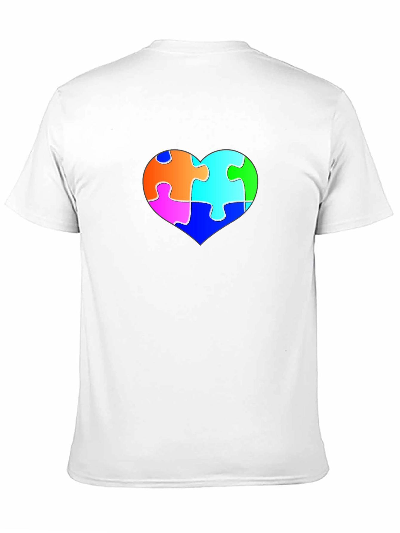 Autism Awareness Puzzle Heart Black Tee