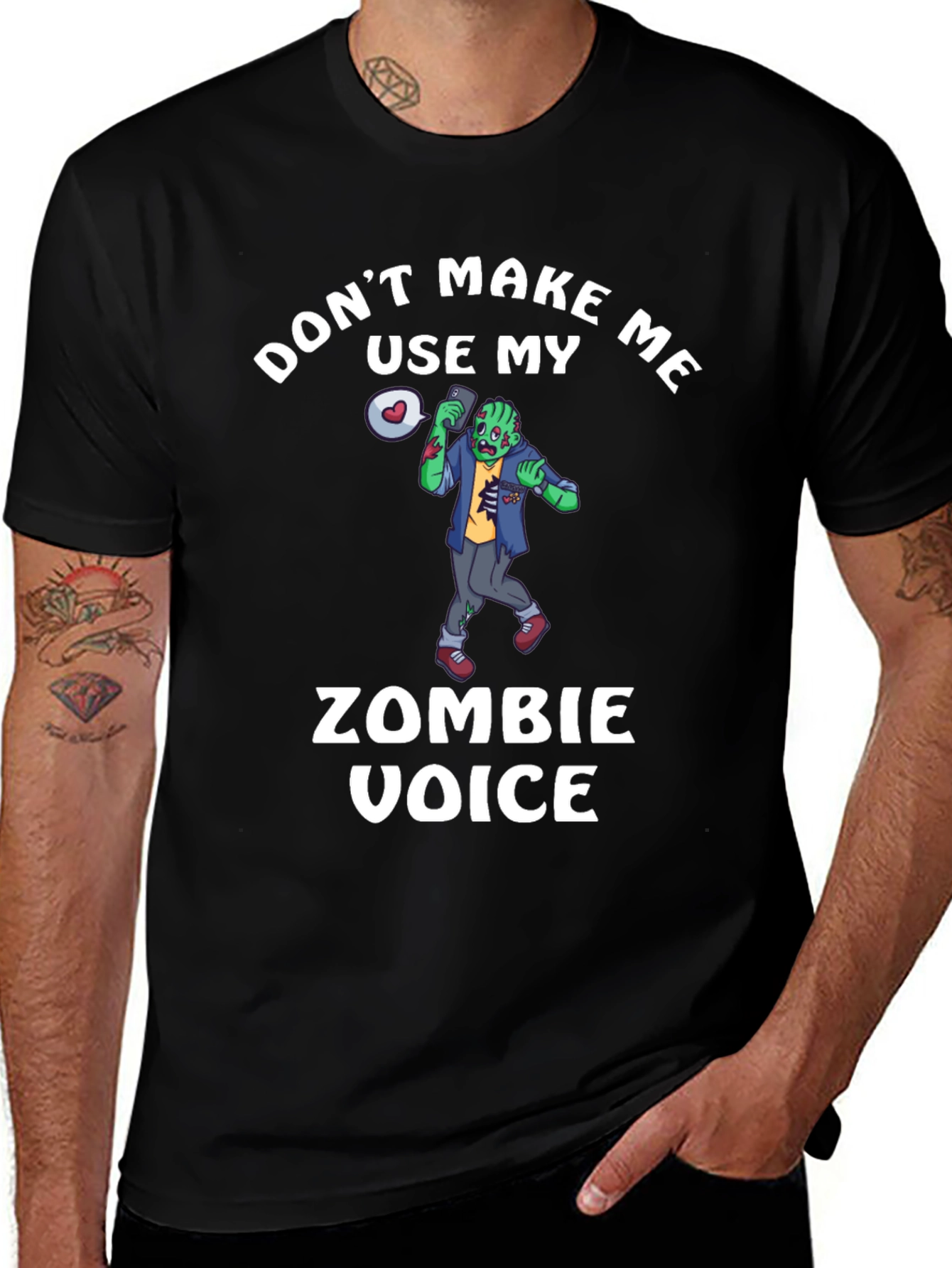 Zombie Voice T-Shirt - Funny Halloween Tee