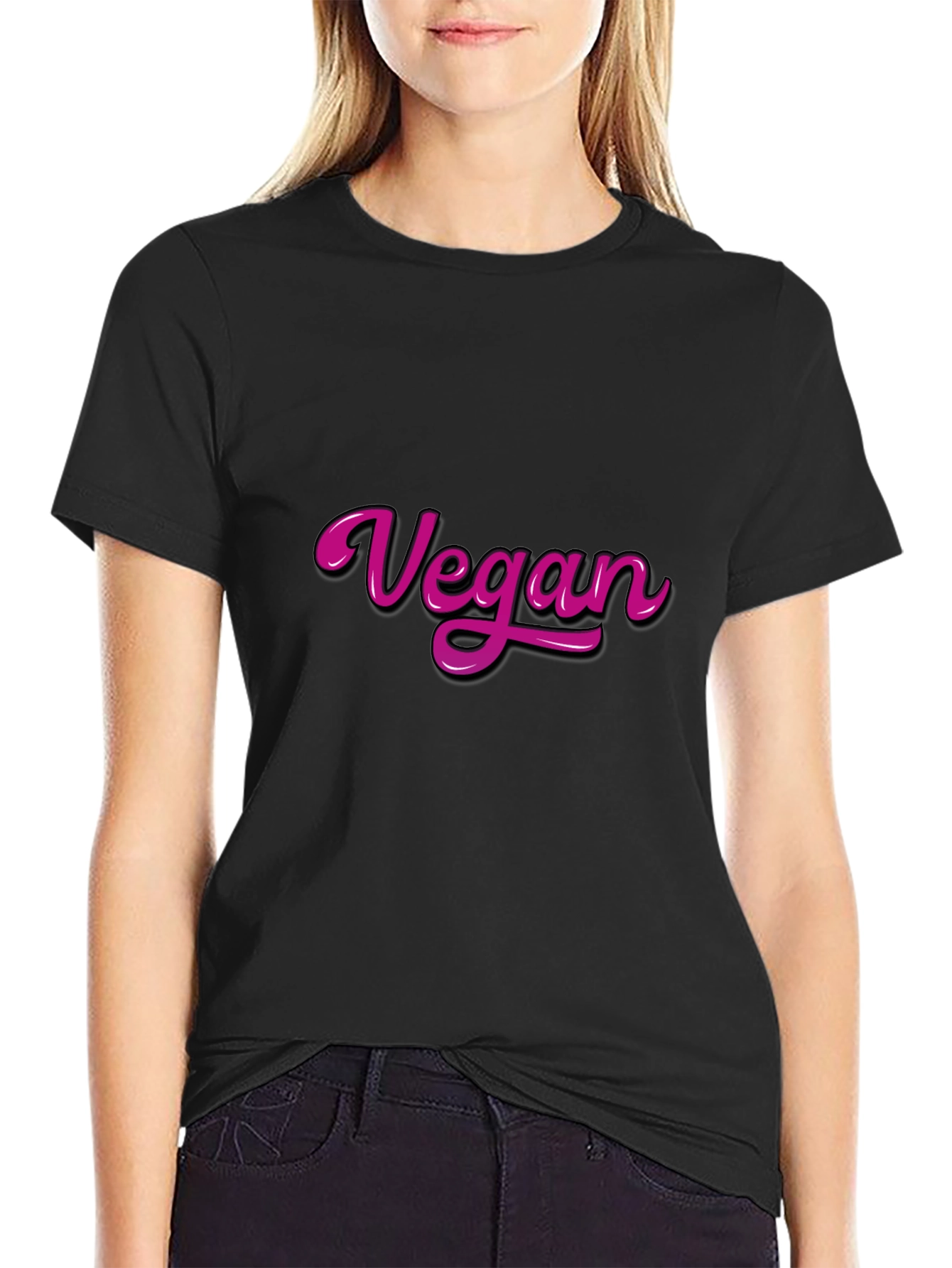 Vegan T-Shirt - Bold Pink Vegan Graphic Tee