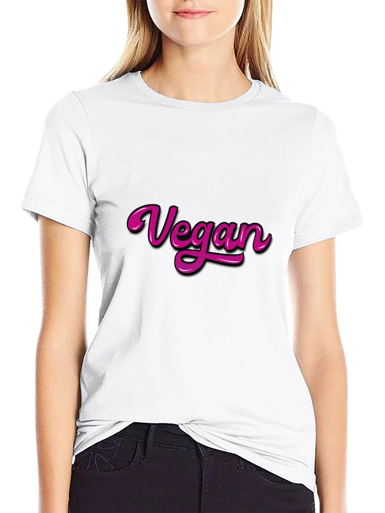 Vegan T-Shirt - Bold Pink Vegan Graphic Tee