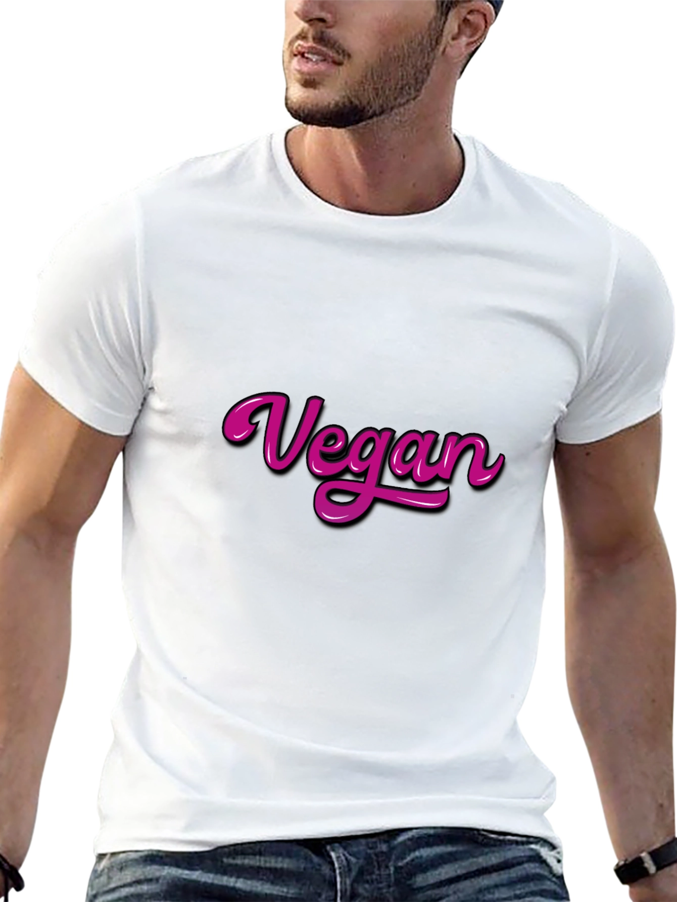 Vegan T-Shirt - Bold Pink Vegan Graphic Tee