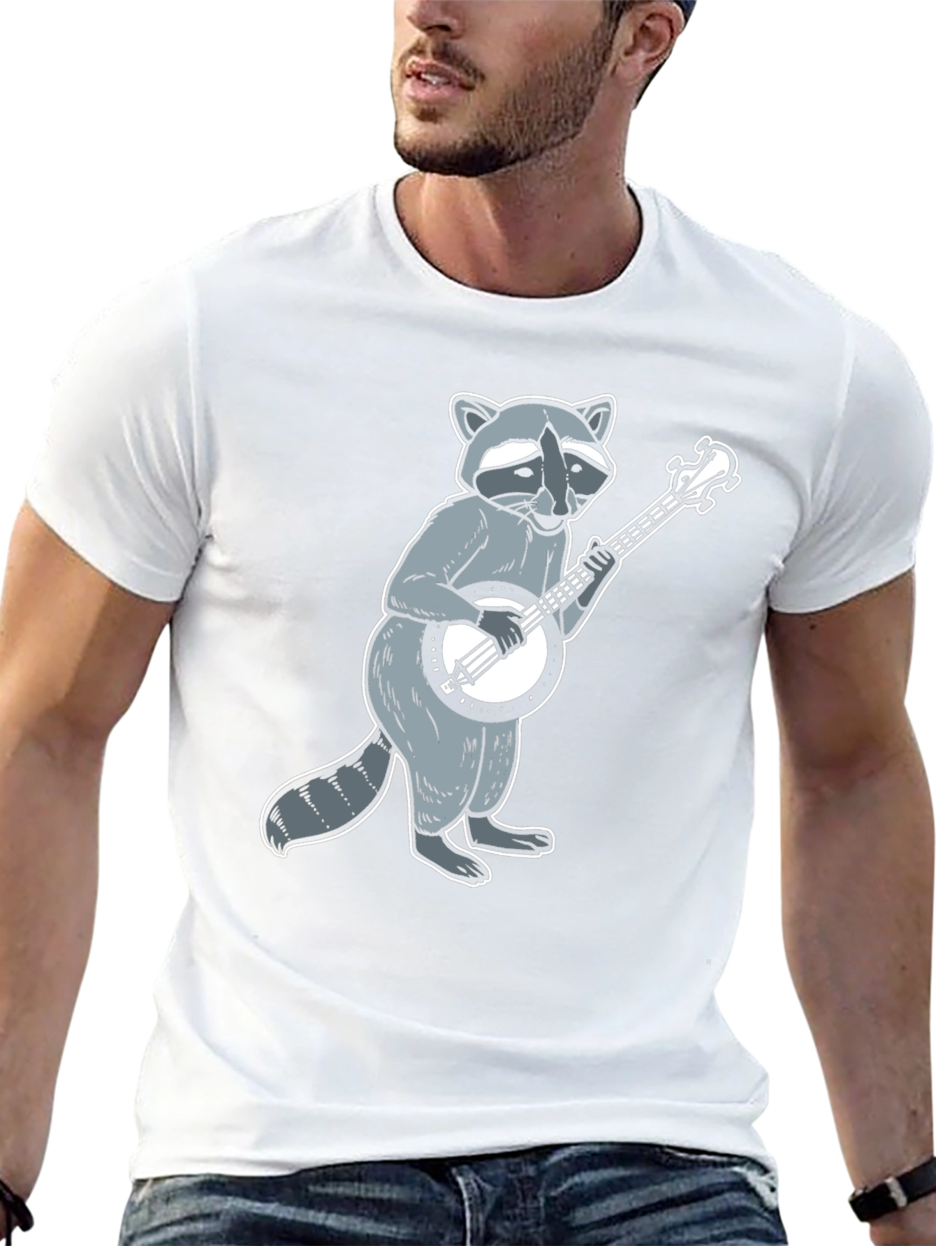 Raccoon Banjo Player Graphic Tee