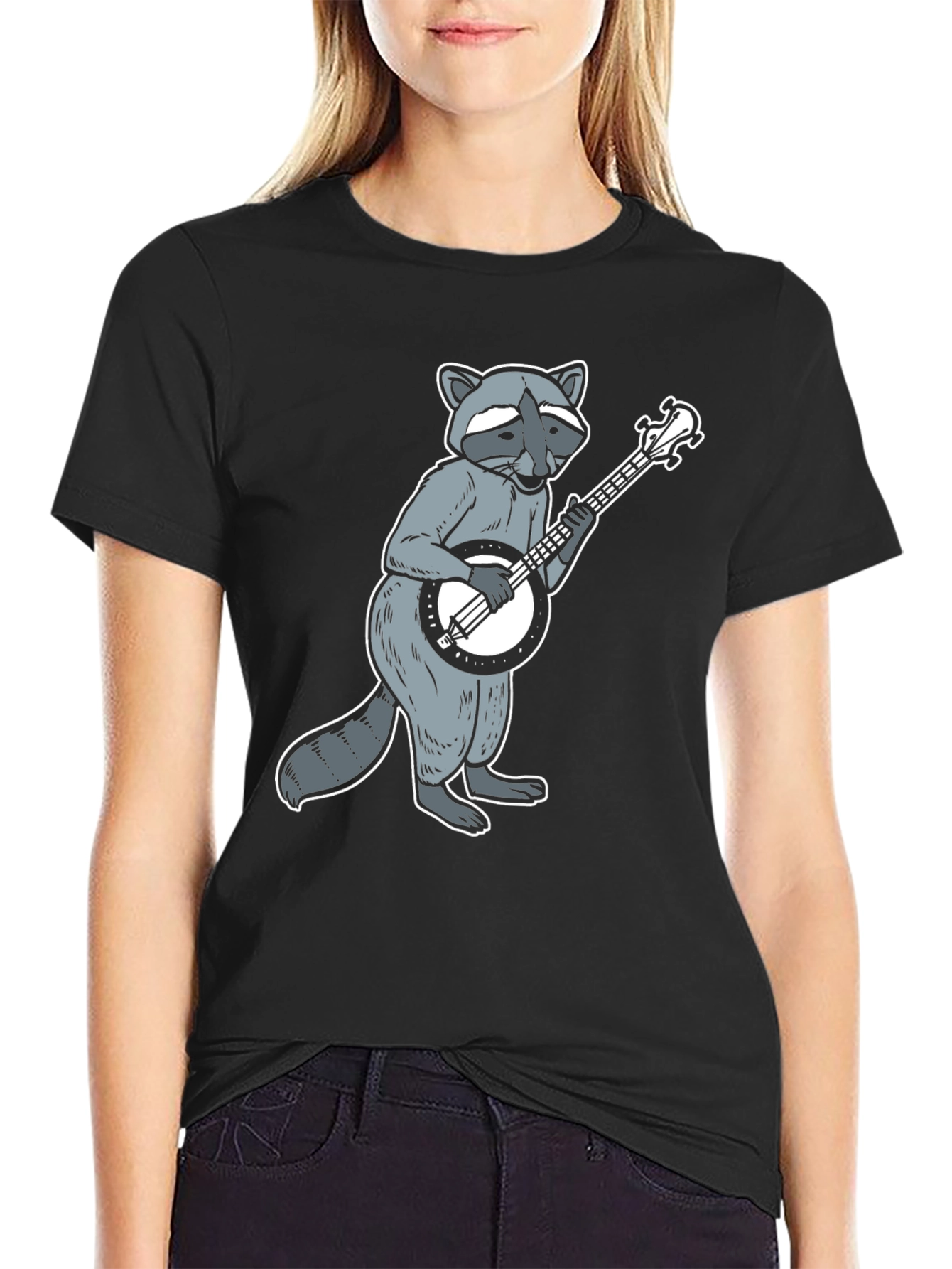 Raccoon Banjo Player Graphic Tee