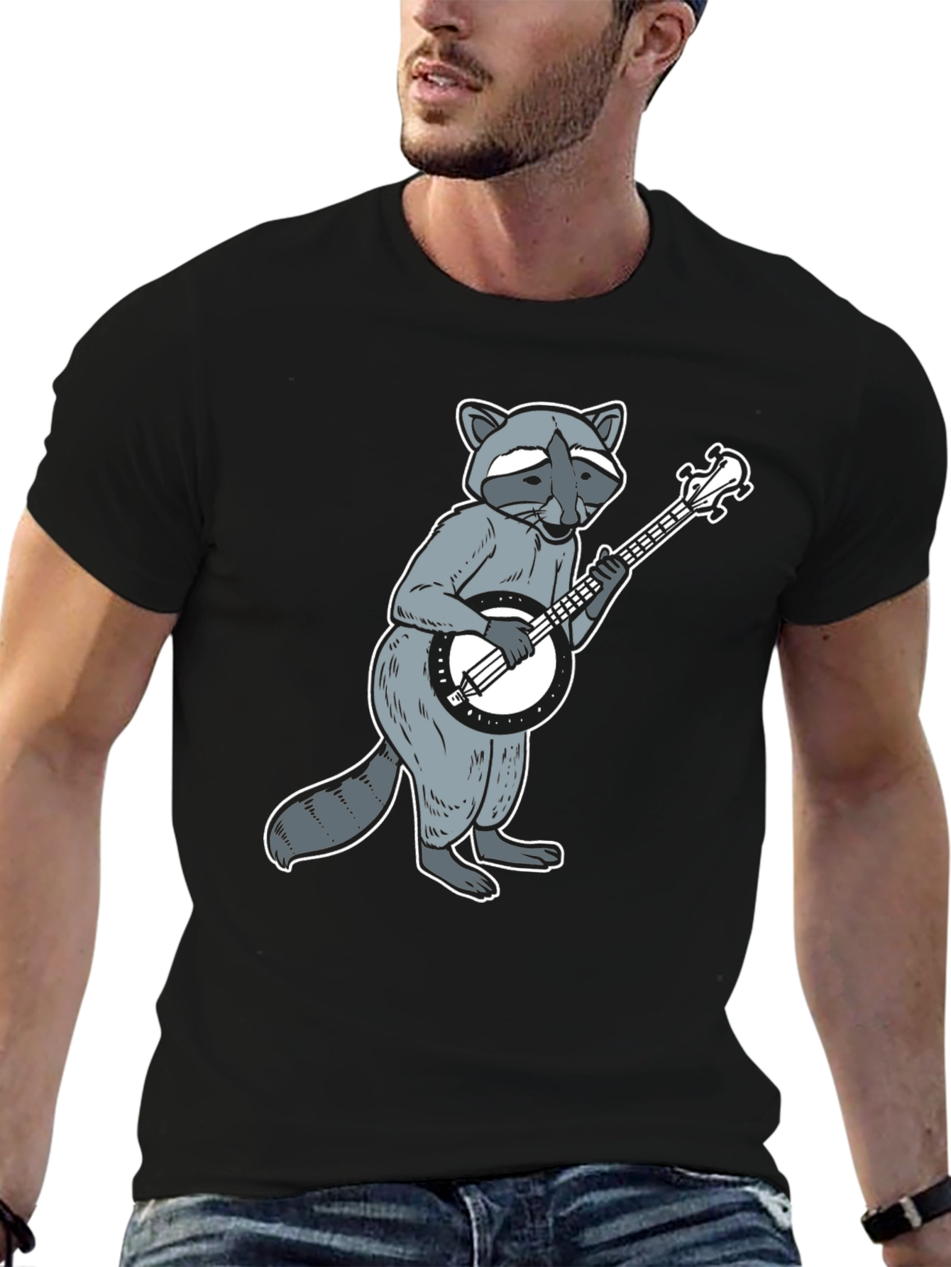 Raccoon Banjo Player Graphic Tee