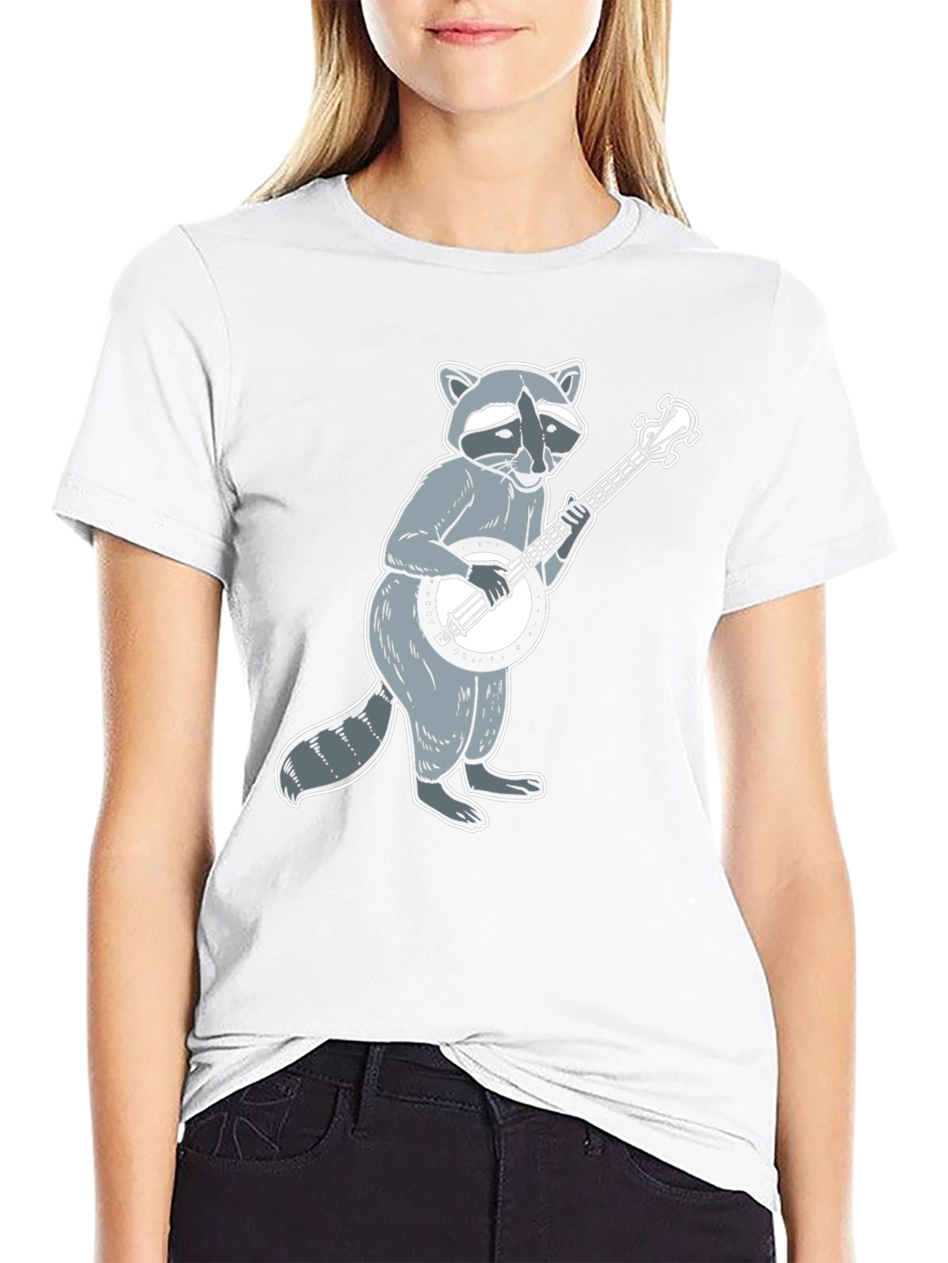 Raccoon Banjo Player Graphic Tee