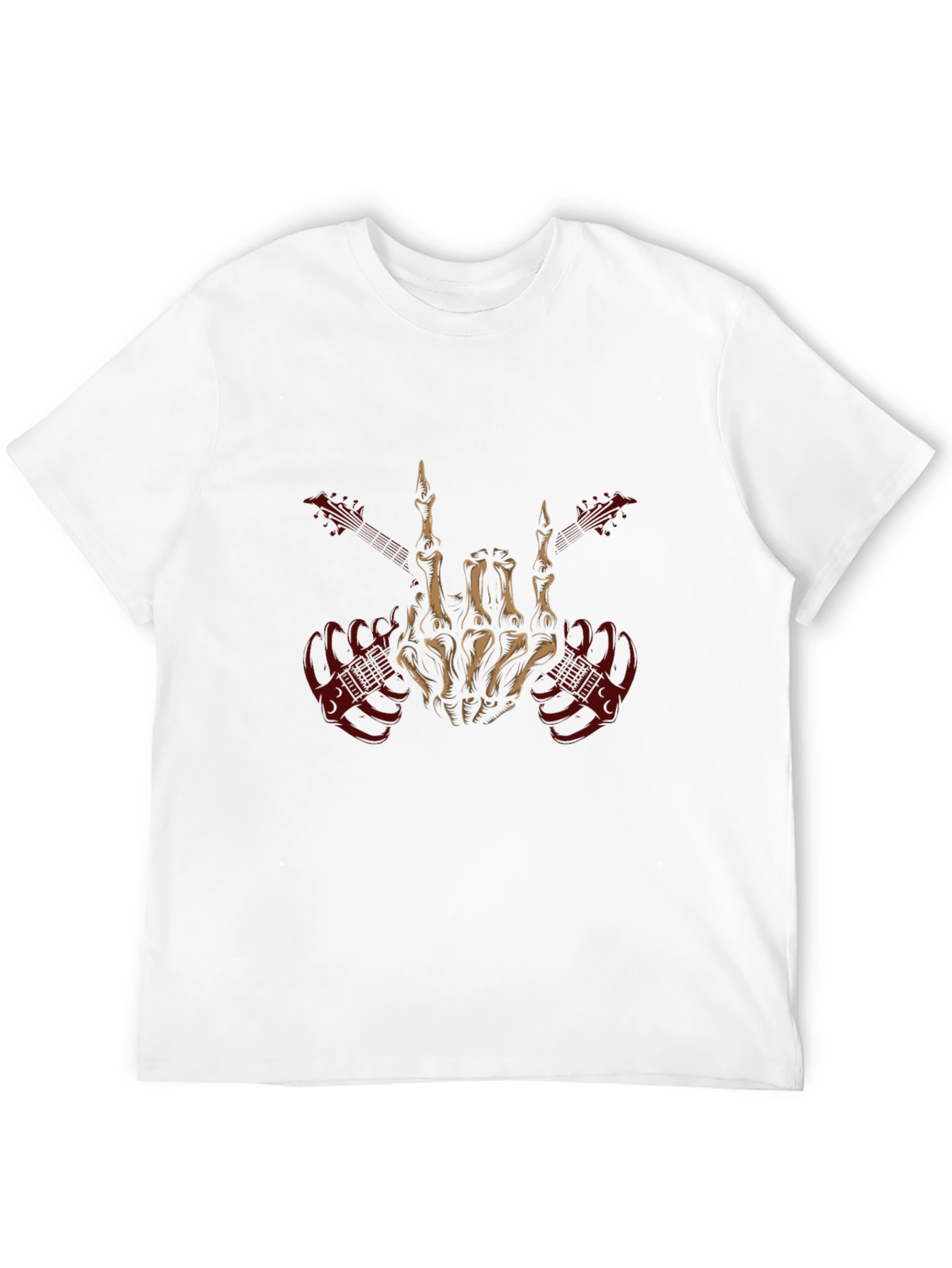 Rock On Skeleton Hand Guitar T-Shirt