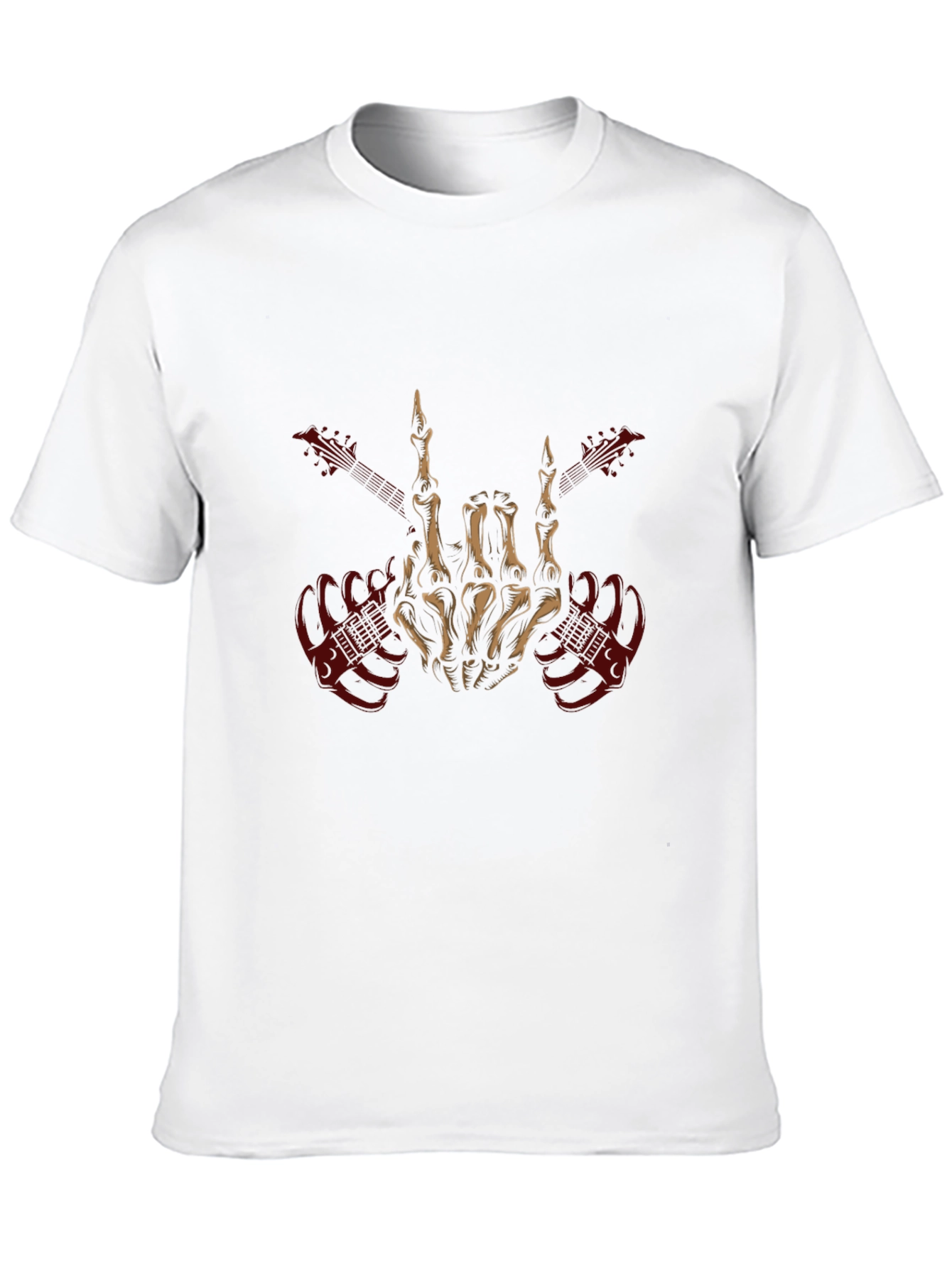 Rock On Skeleton Hand Guitar T-Shirt