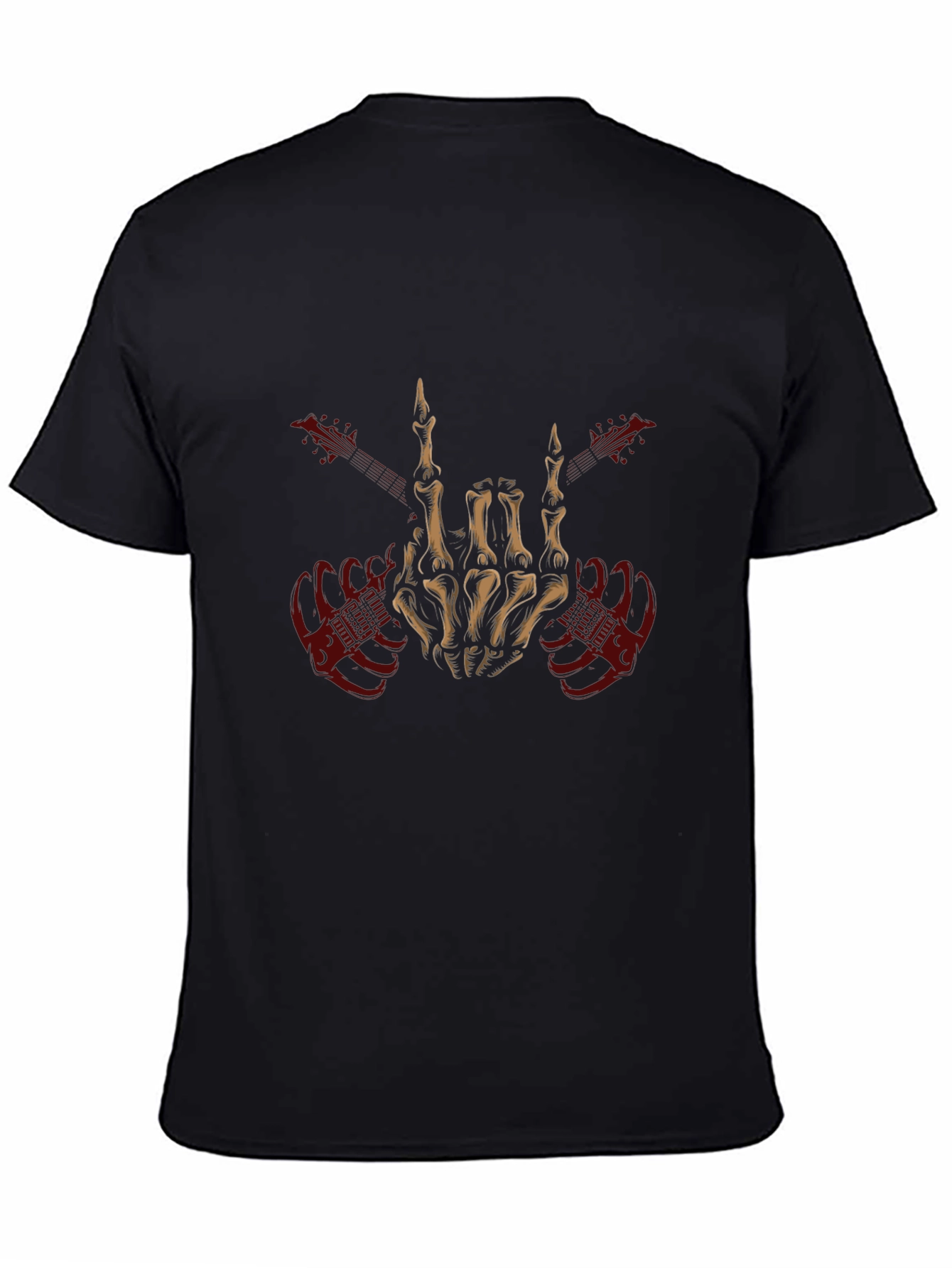 Rock On Skeleton Hand Guitar T-Shirt