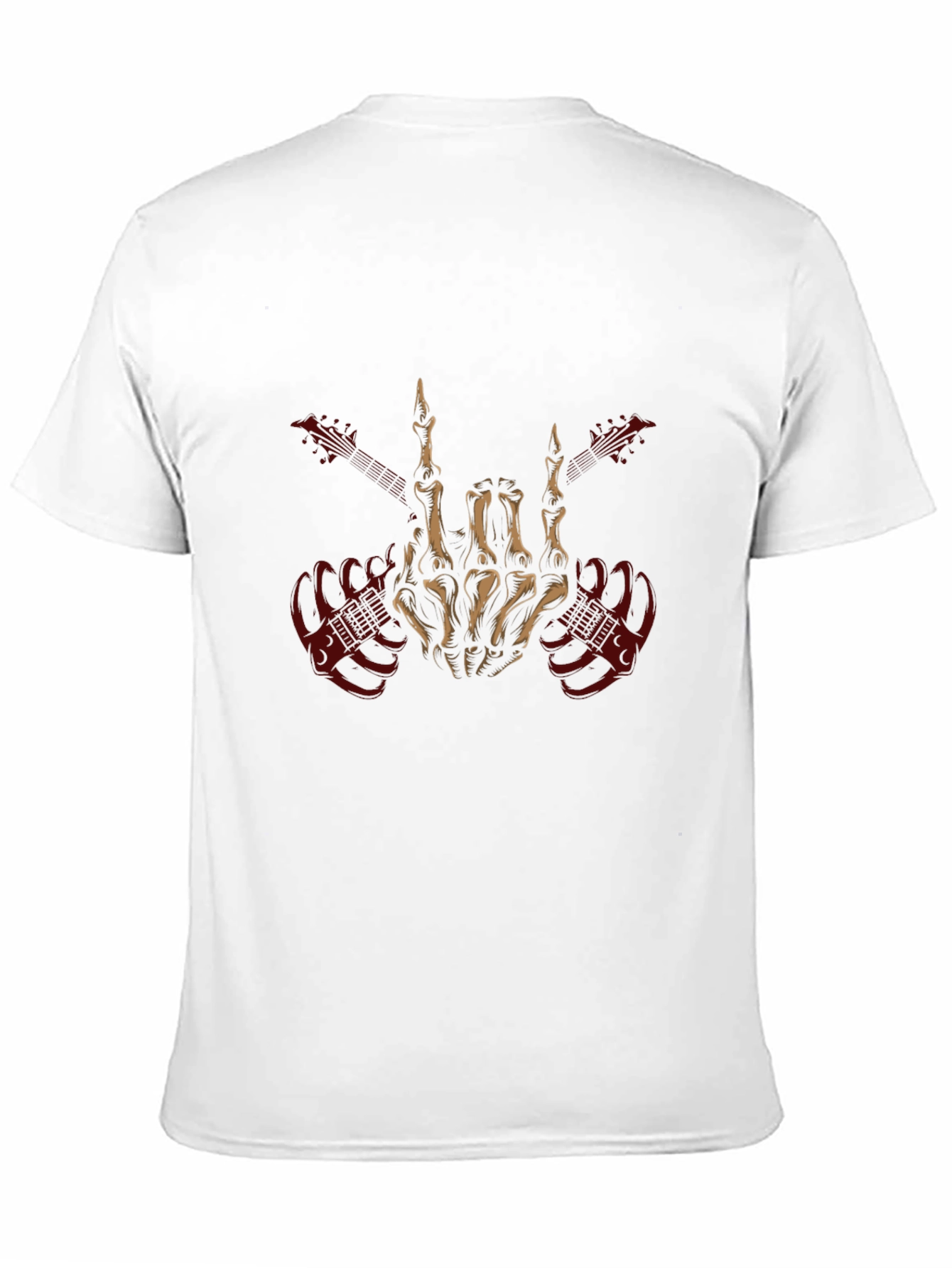 Rock On Skeleton Hand Guitar T-Shirt