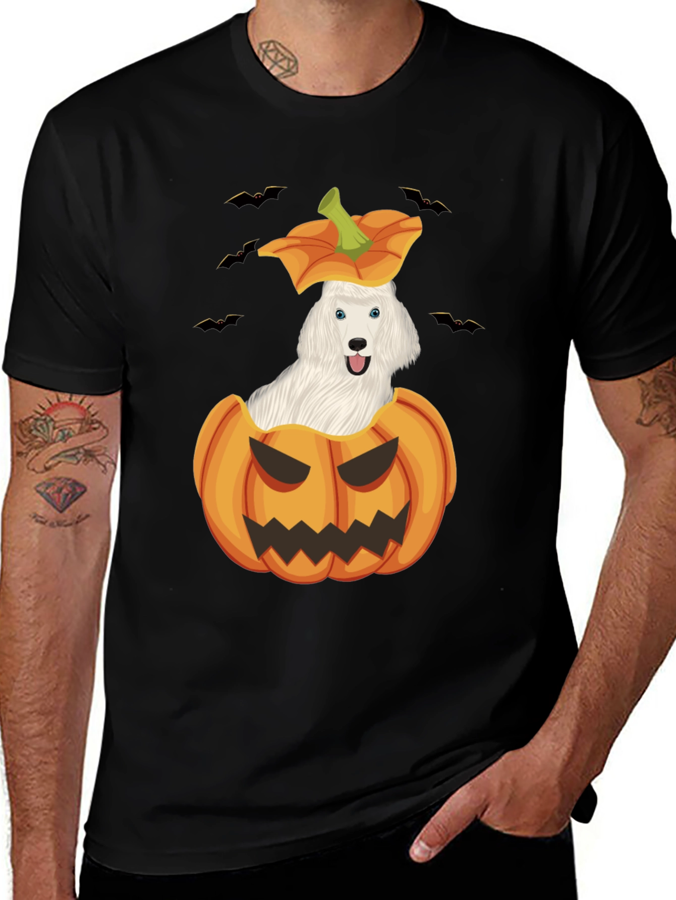 Halloween Dog in Pumpkin T-Shirt