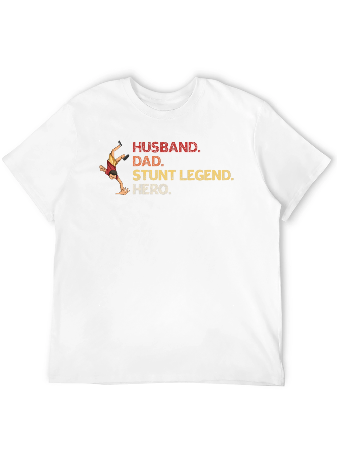 Husband Dad Stunt Legend Hero Black T-Shirt