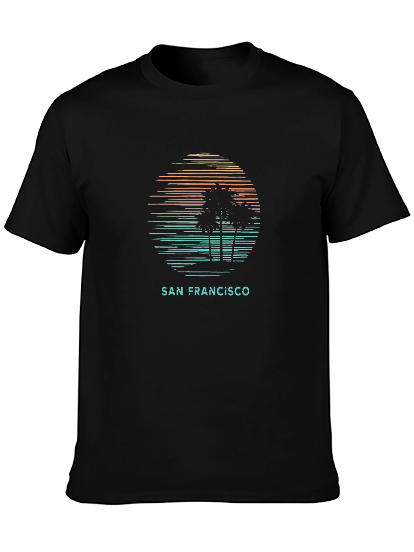 San Francisco Sunset Graphic Tee - Mens Black T-Shirt