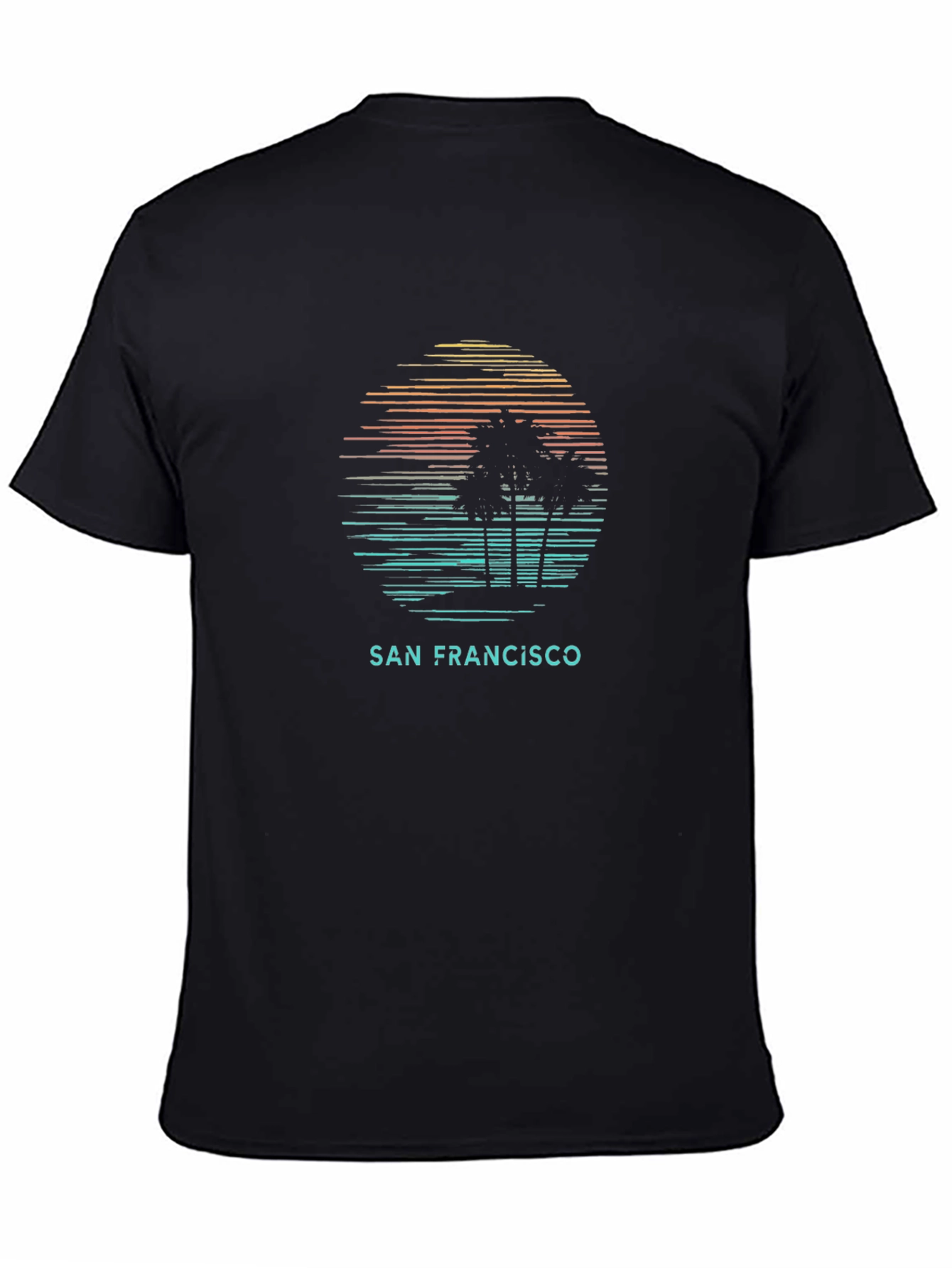 San Francisco Sunset Graphic Tee - Mens Black T-Shirt