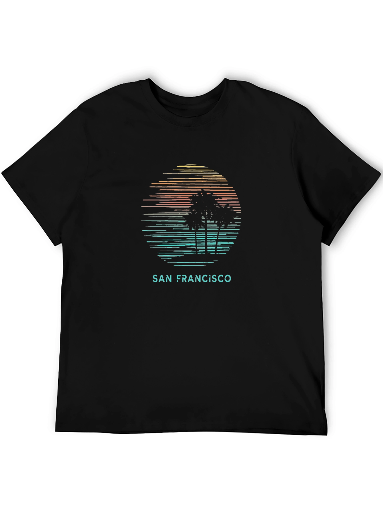 San Francisco Sunset Graphic Tee - Mens Black T-Shirt