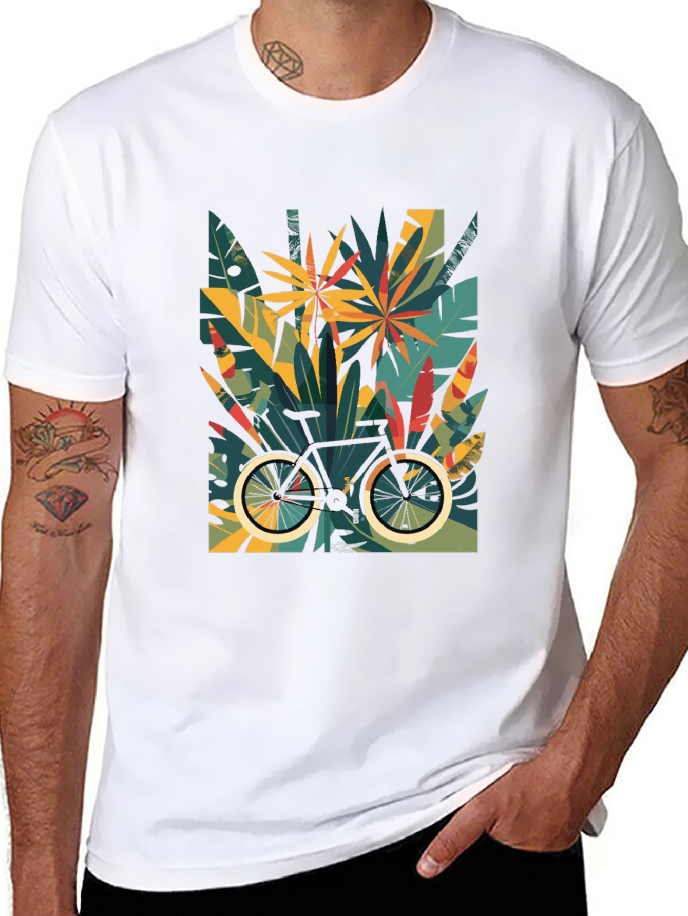 Tropical Bike Graphic Tee - Stylish Comfort