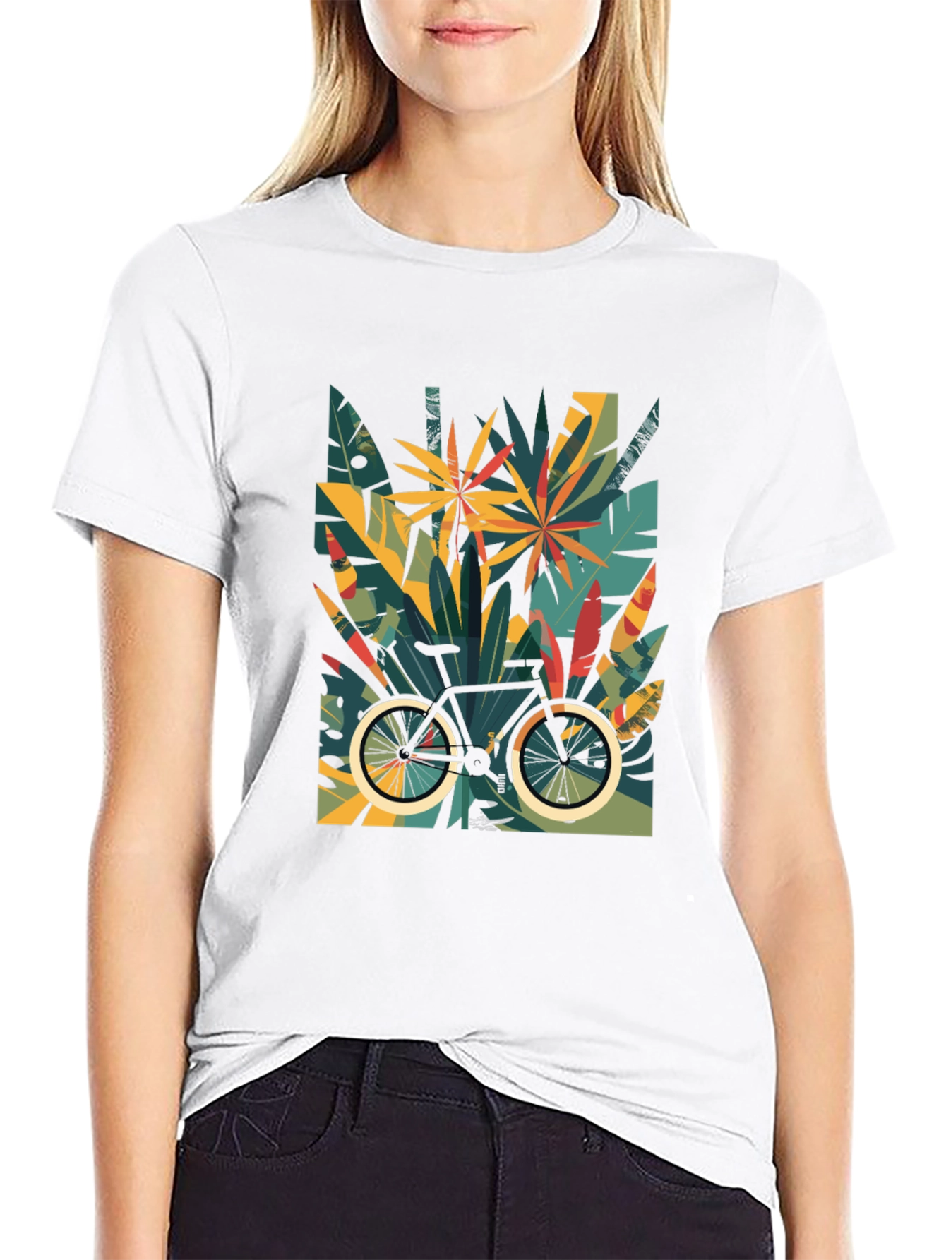 Tropical Bike Graphic Tee - Stylish Comfort
