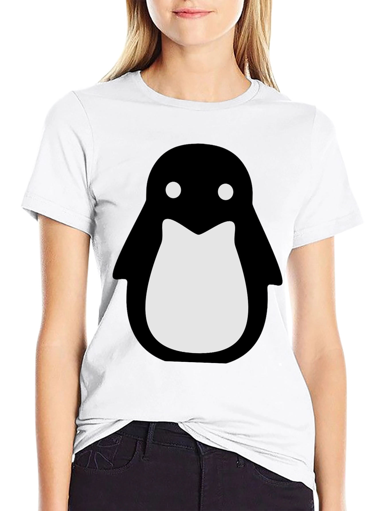 Penguin Graphic Black T-Shirt - Stylish Crew Neck Tee