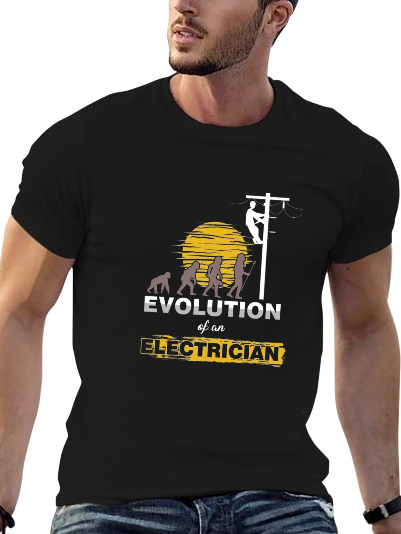 Evolution of an Electrician T-Shirt