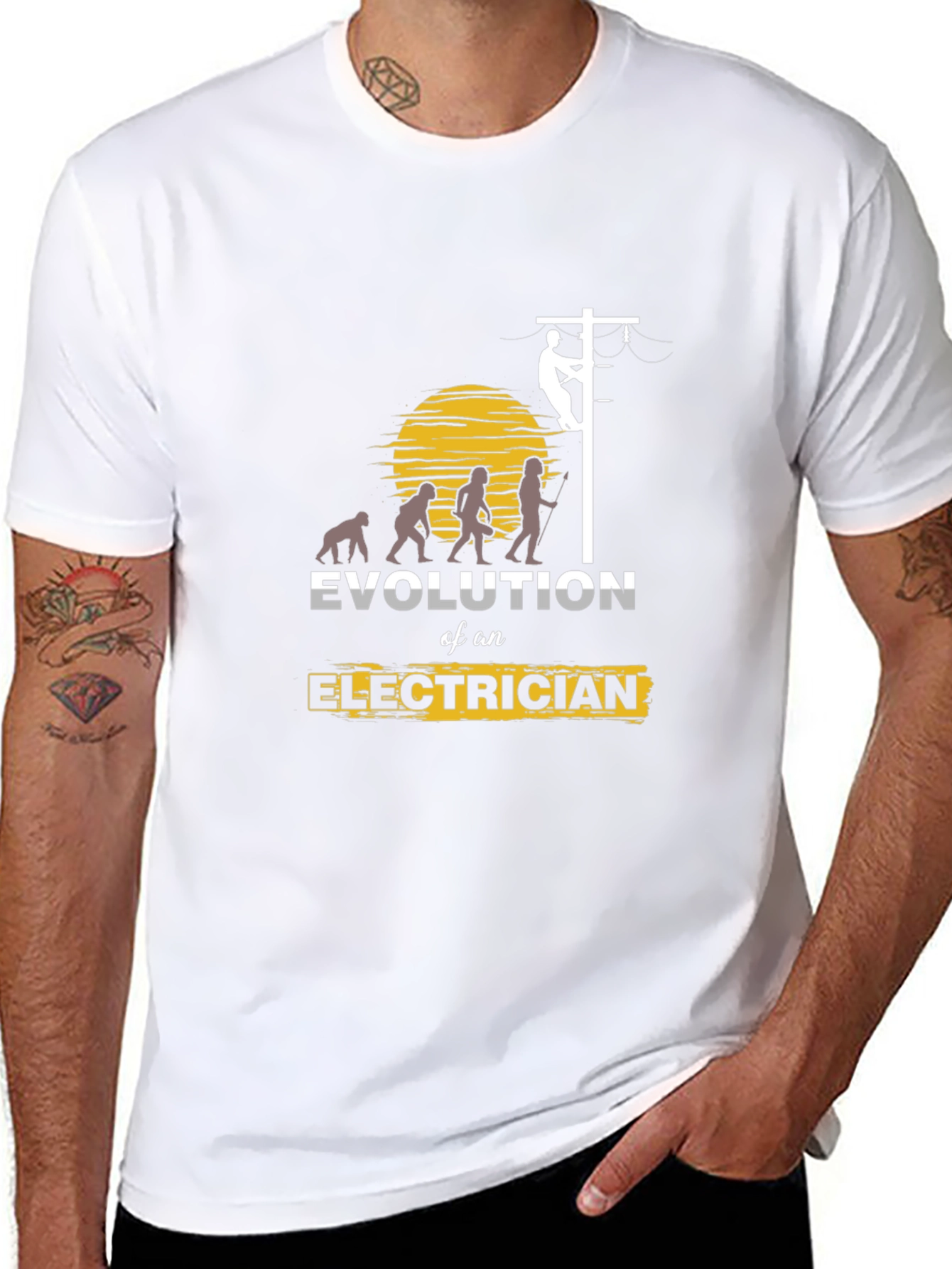 Evolution of an Electrician T-Shirt