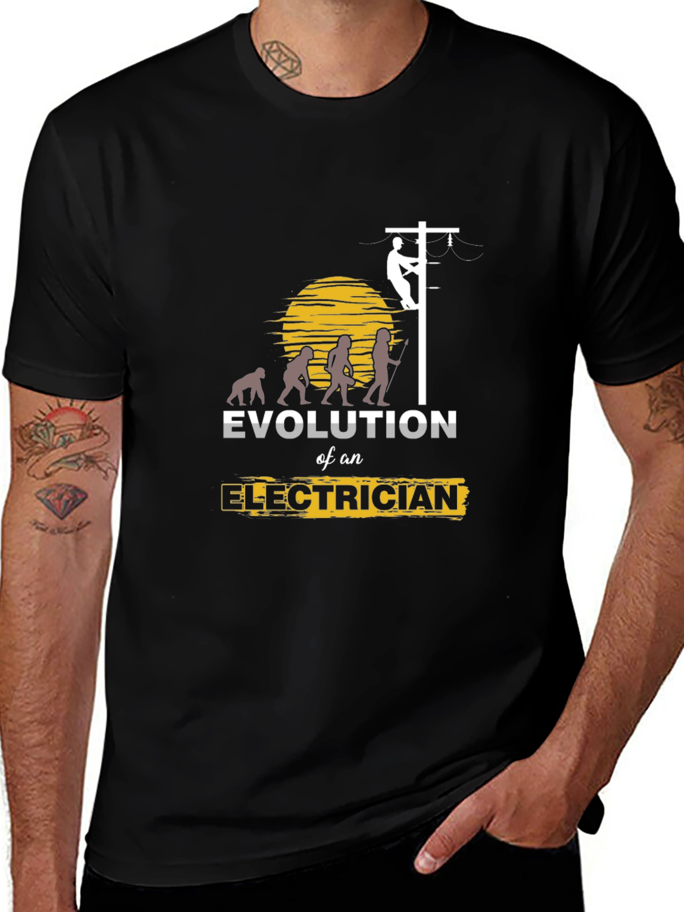 Evolution of an Electrician T-Shirt