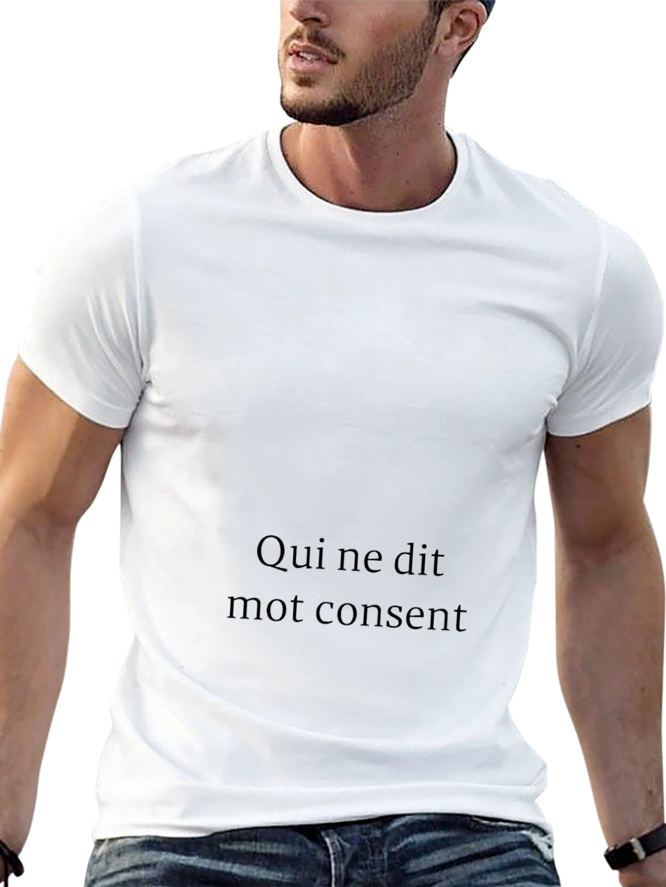 Black T-Shirt - Qui ne dit mot consent Design