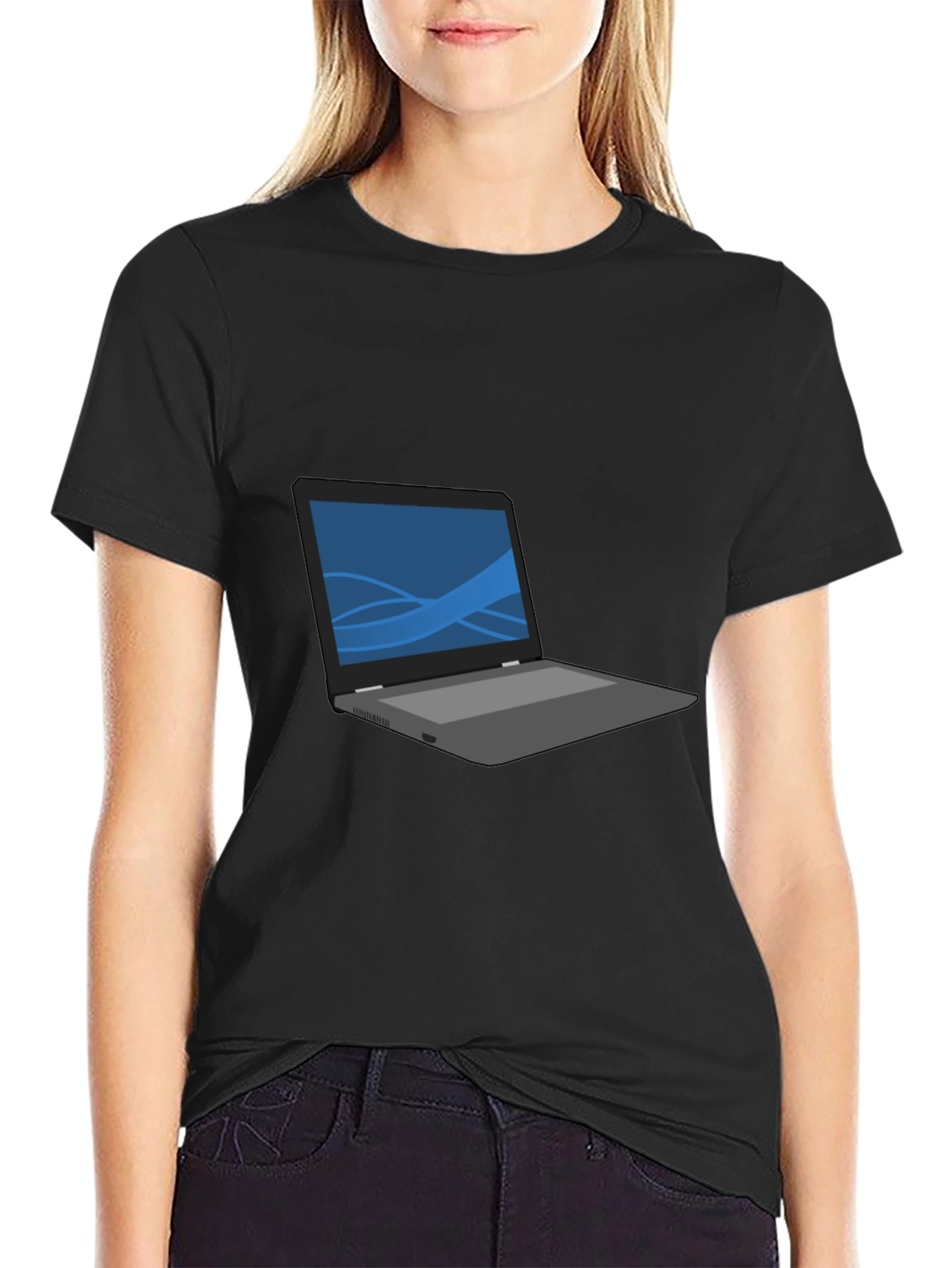 Laptop Graphic T-Shirt - Casual Style