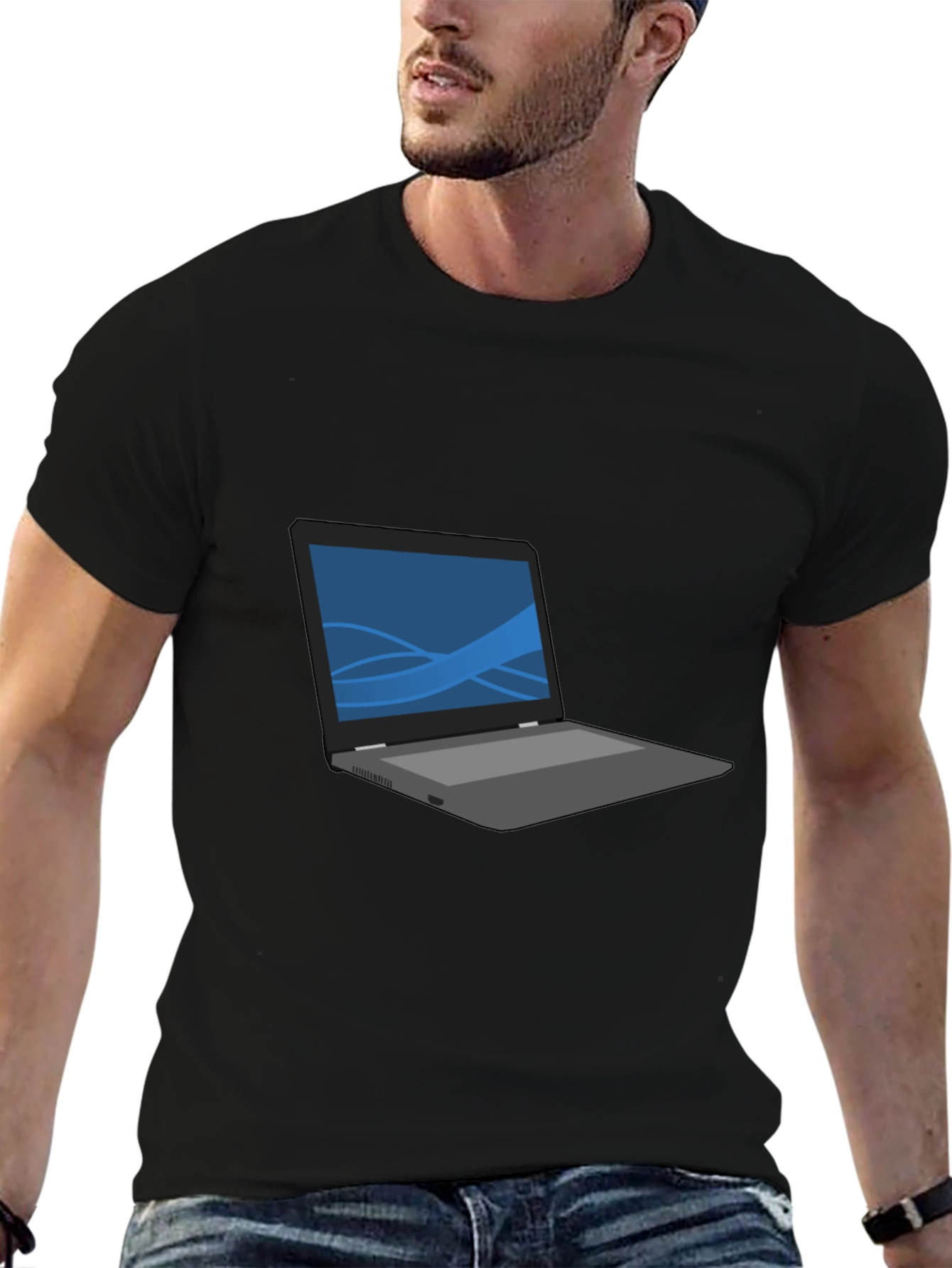 Laptop Graphic T-Shirt - Casual Style