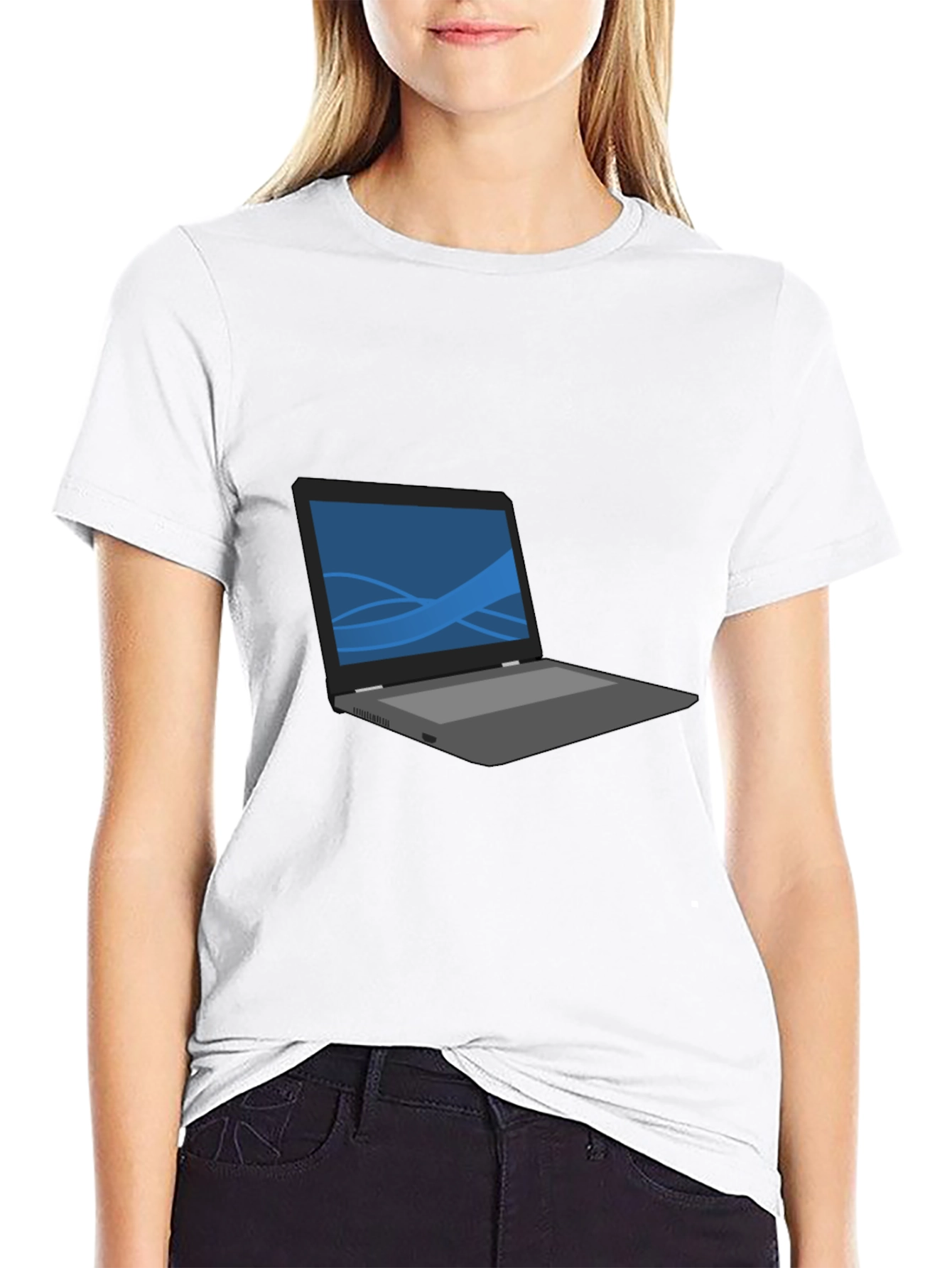 Laptop Graphic T-Shirt - Casual Style