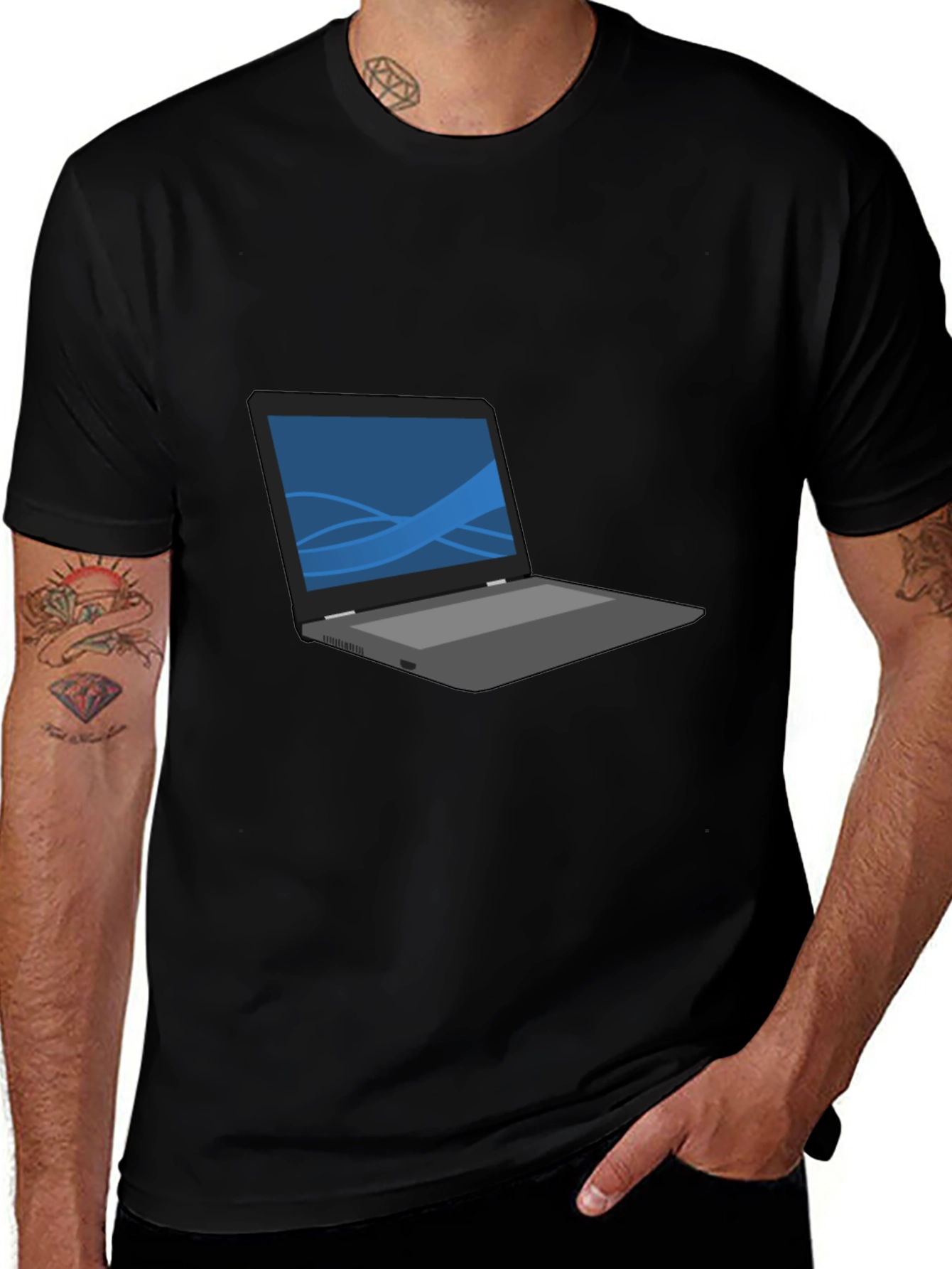 Laptop Graphic T-Shirt - Casual Style