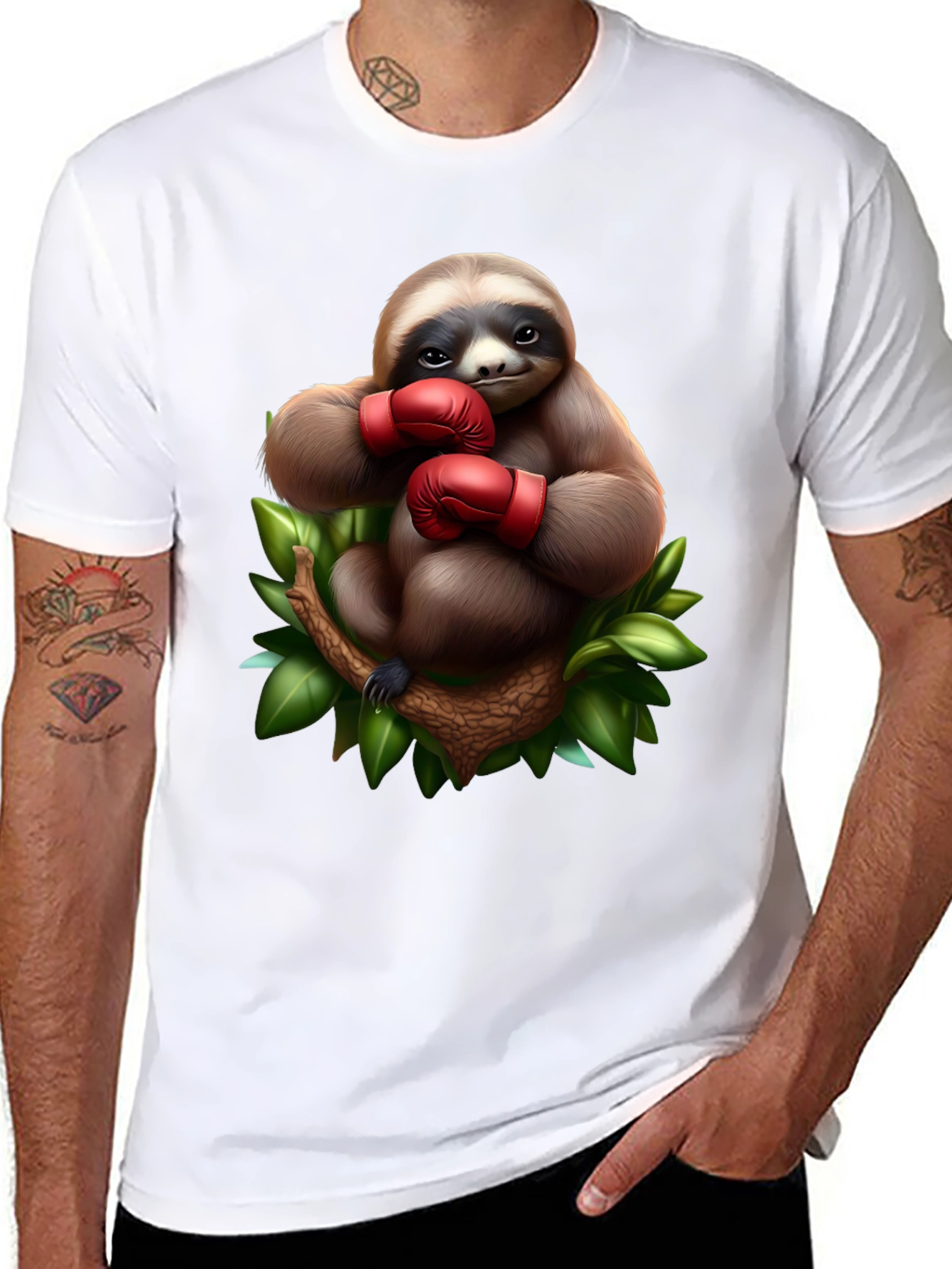 Sloth Boxer Graphic T-Shirt
