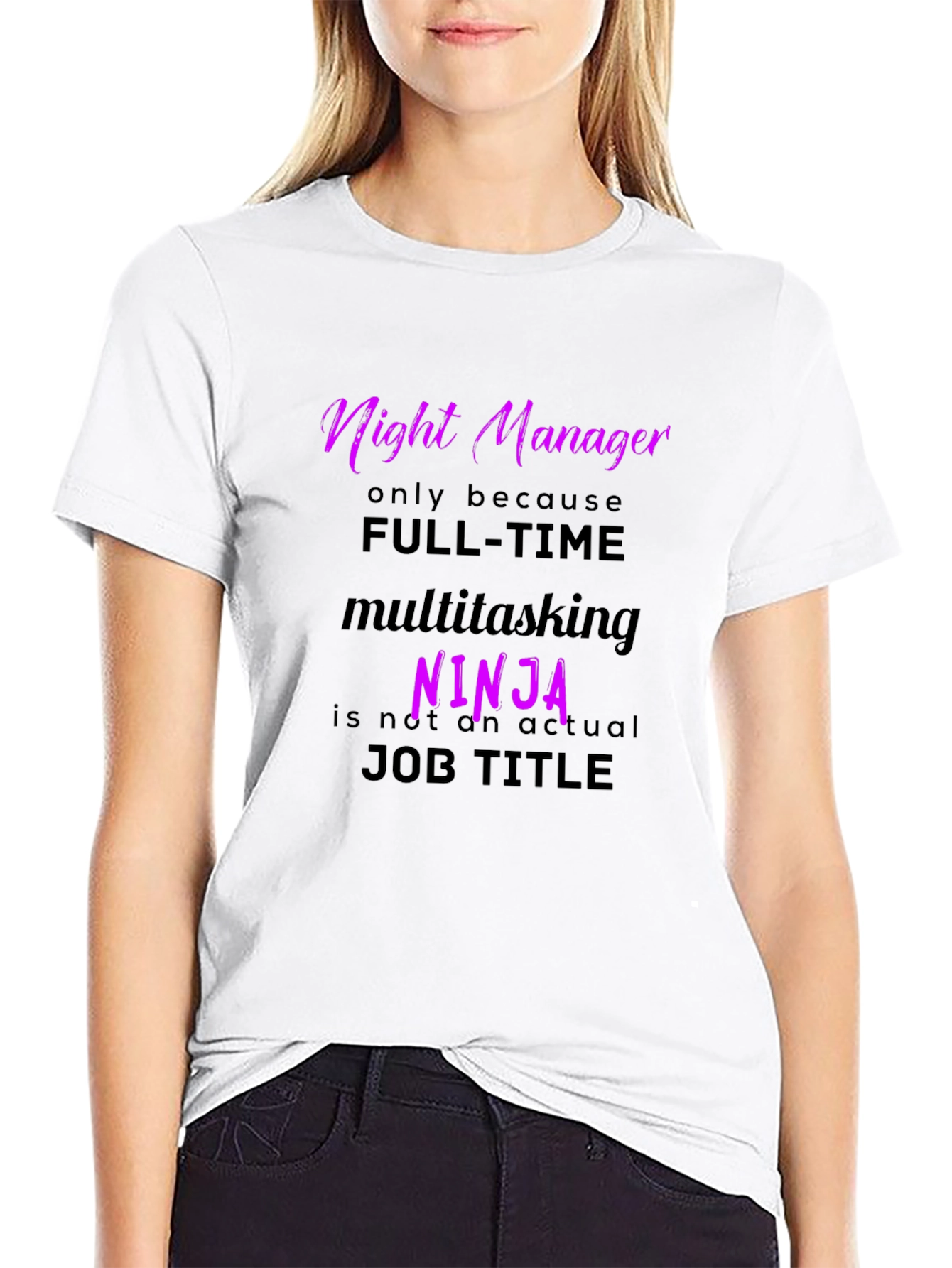 Night Manager Ninja T-Shirt - Funny Job Title Tee