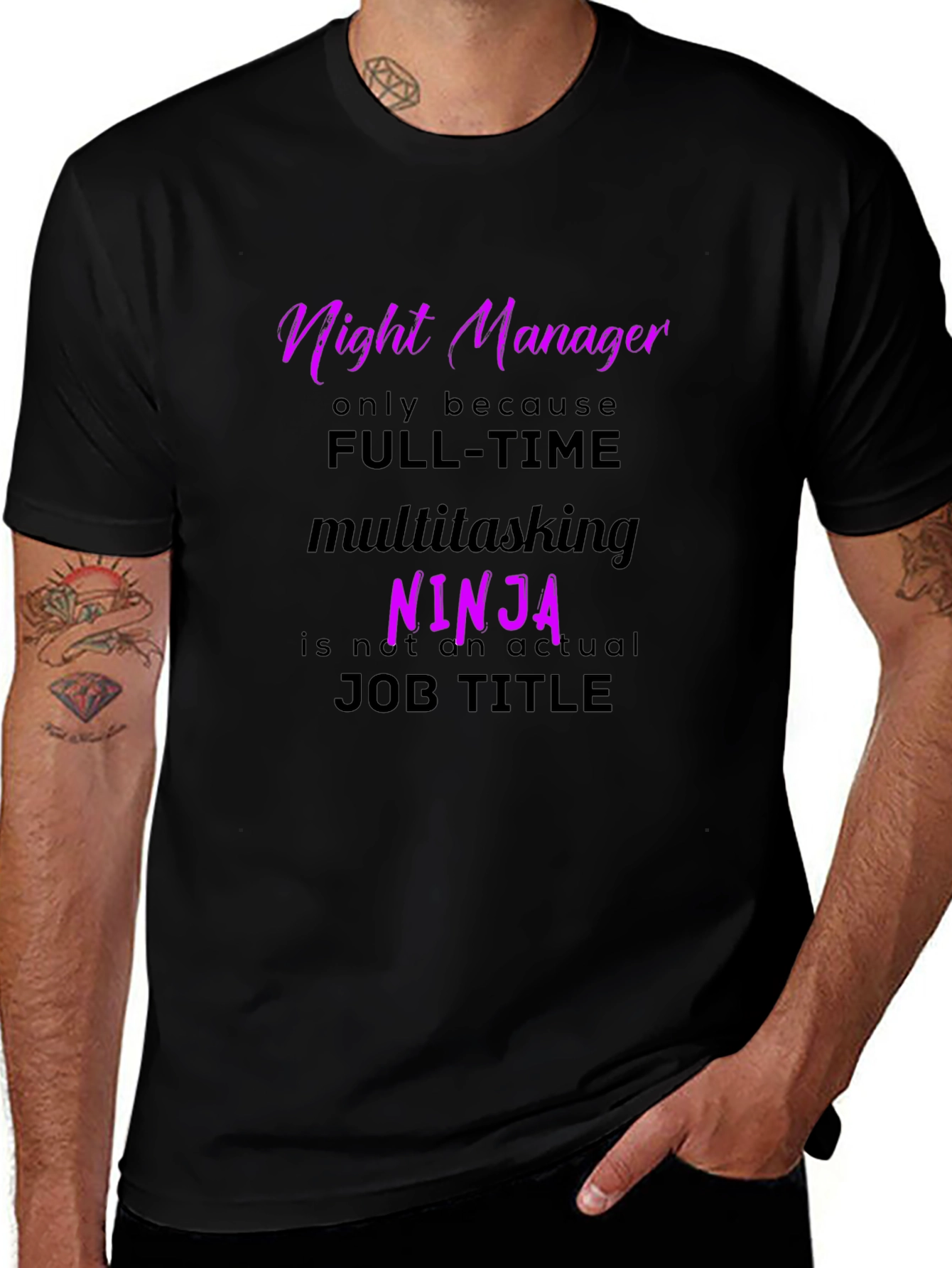 Night Manager Ninja T-Shirt - Funny Job Title Tee