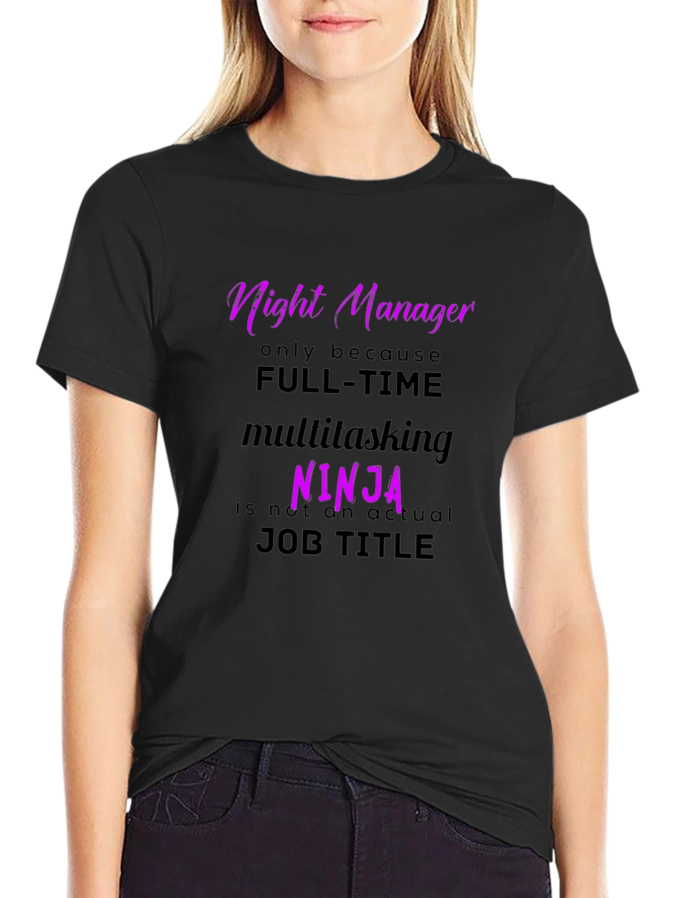 Night Manager Ninja T-Shirt - Funny Job Title Tee